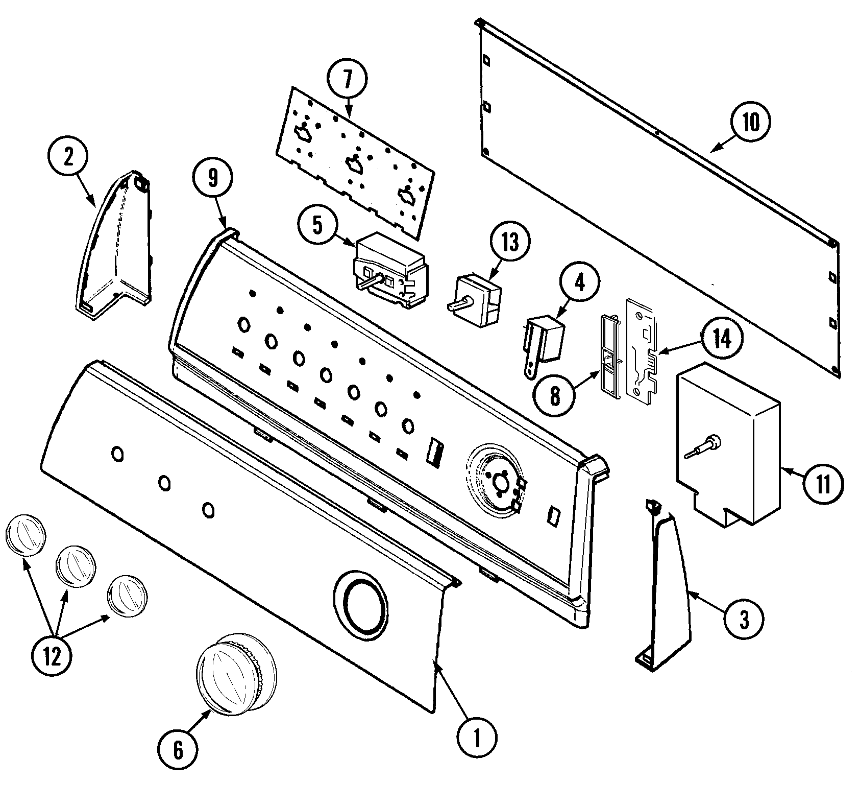 Maytag PYG4500AWQ control panel diagram