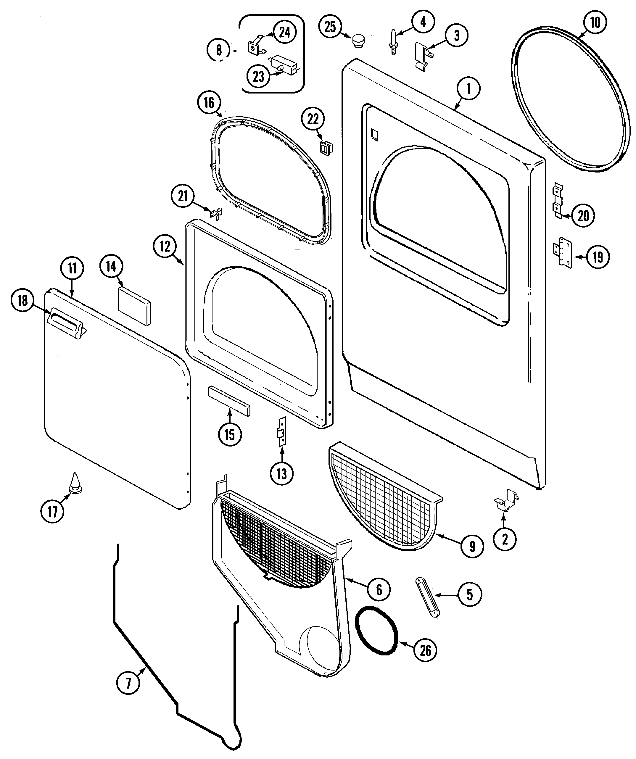 Maytag PYG4500AWQ door diagram