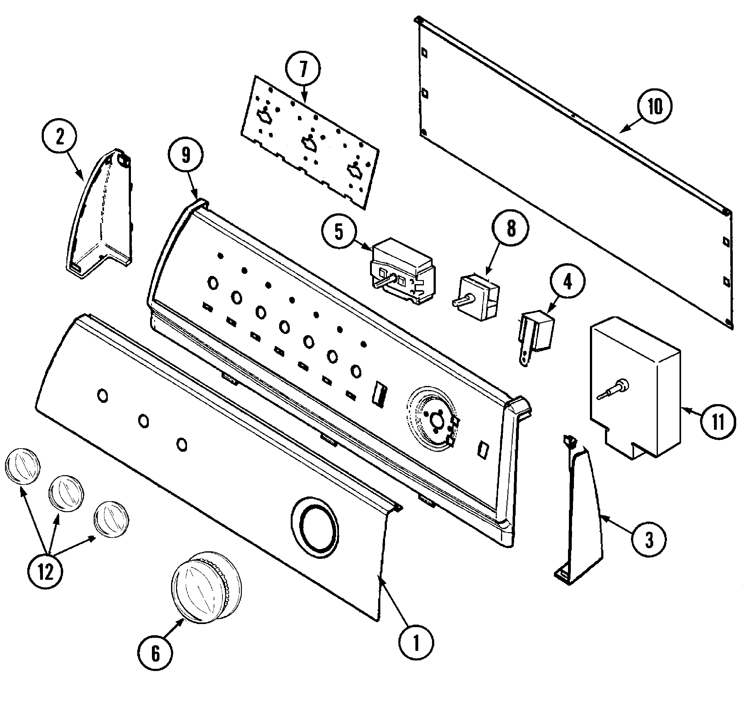 Maytag PYG3360AWW control panel diagram