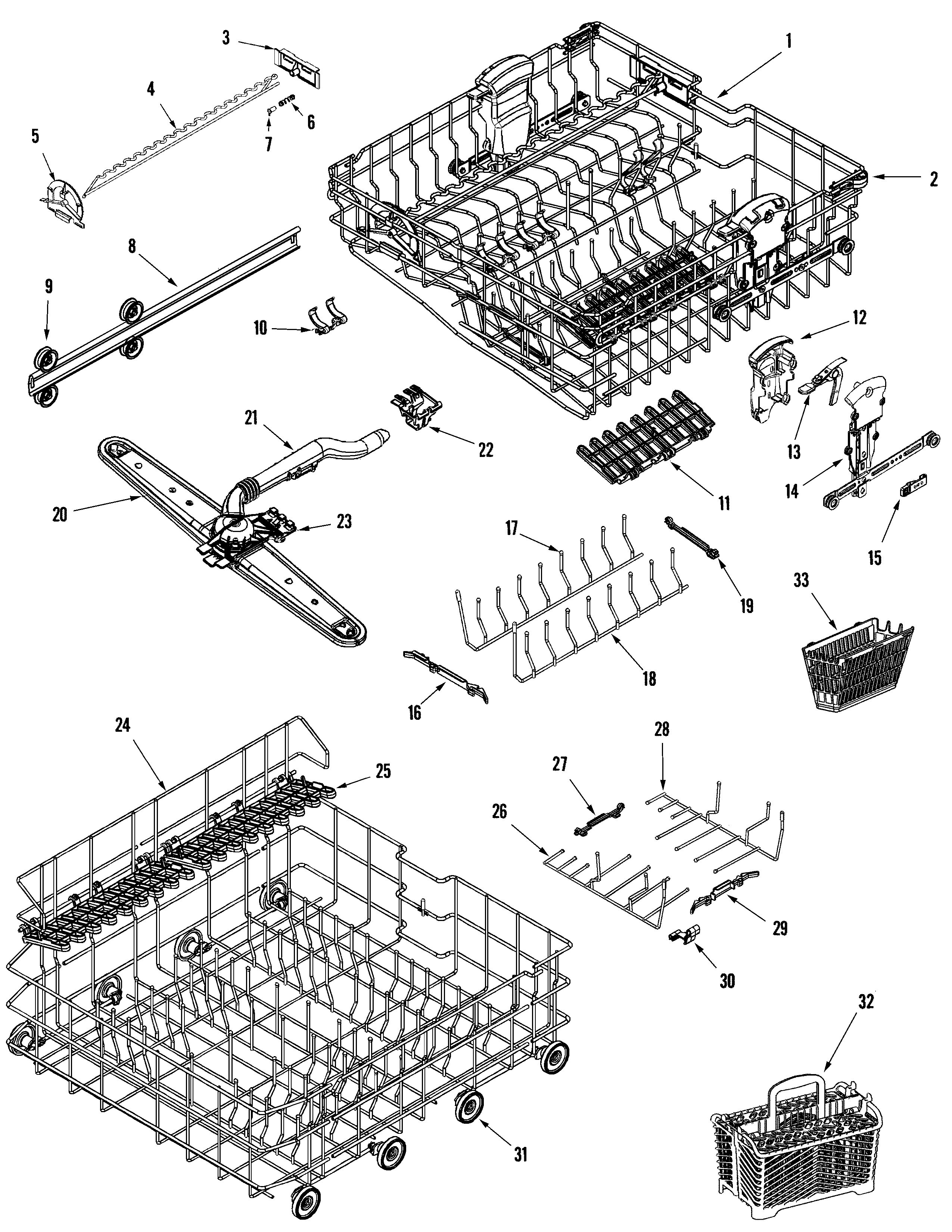 Maytag MDB7650AWW track & rack assembly diagram