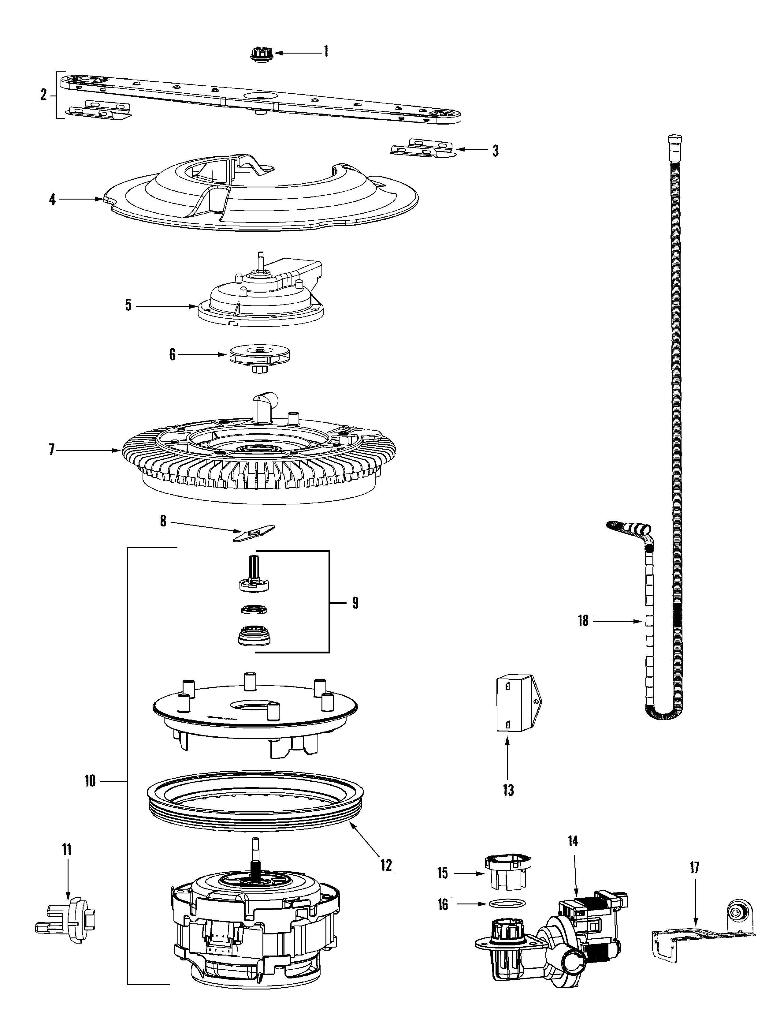 Maytag MDB7650AWW pump & motor diagram