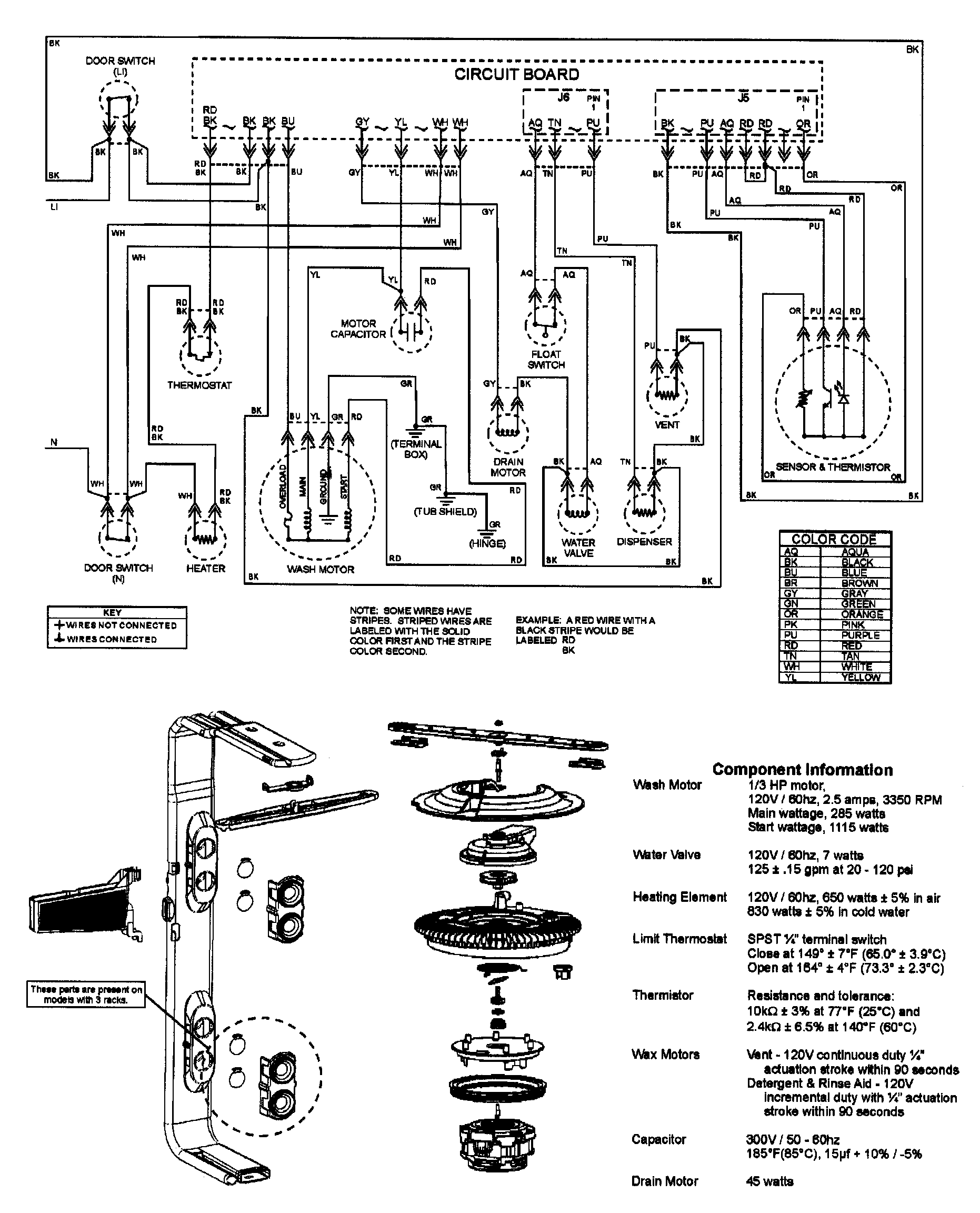 Maytag MDB7650AWW wiring information diagram
