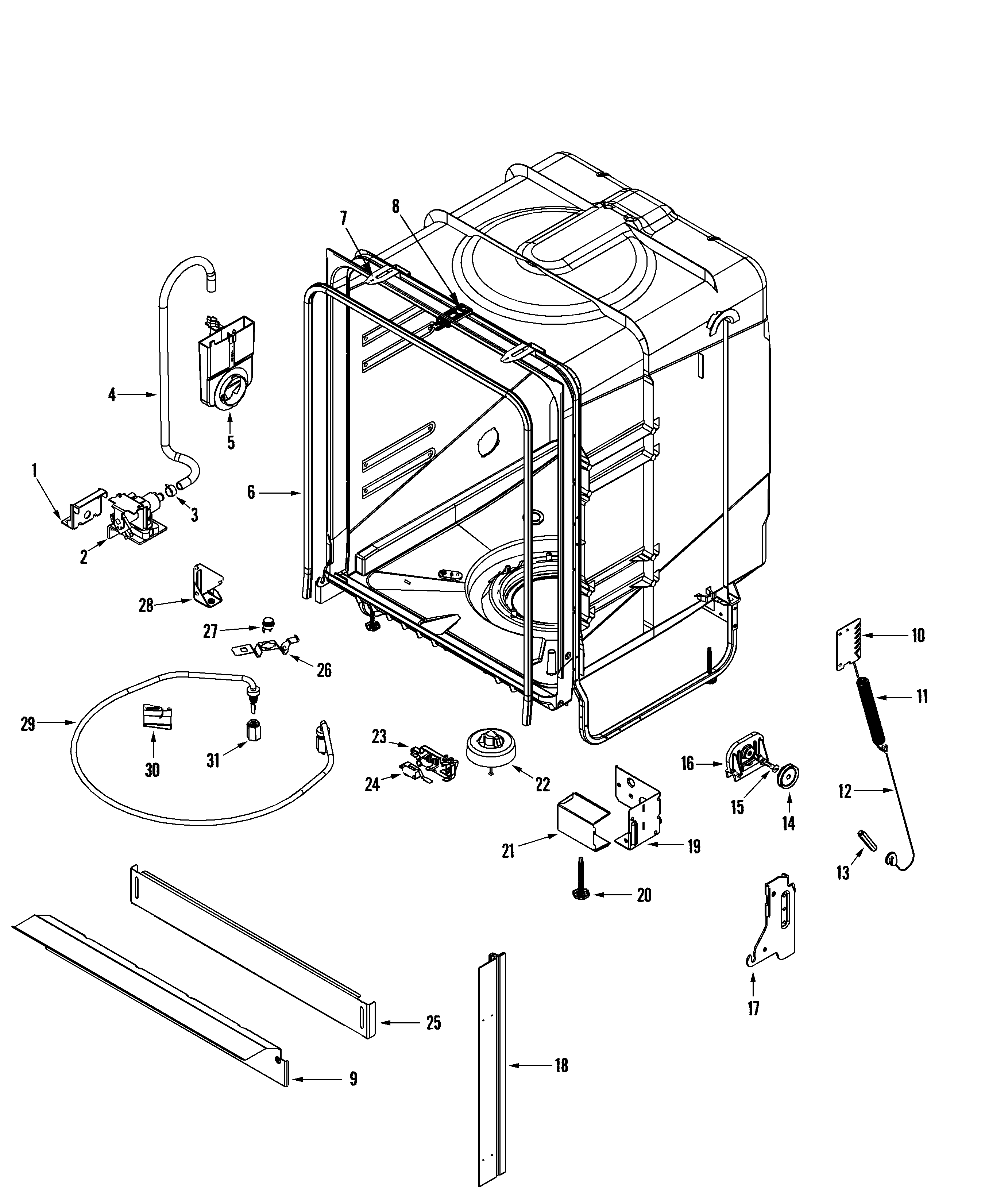 Maytag PDBTT49AWB tub diagram