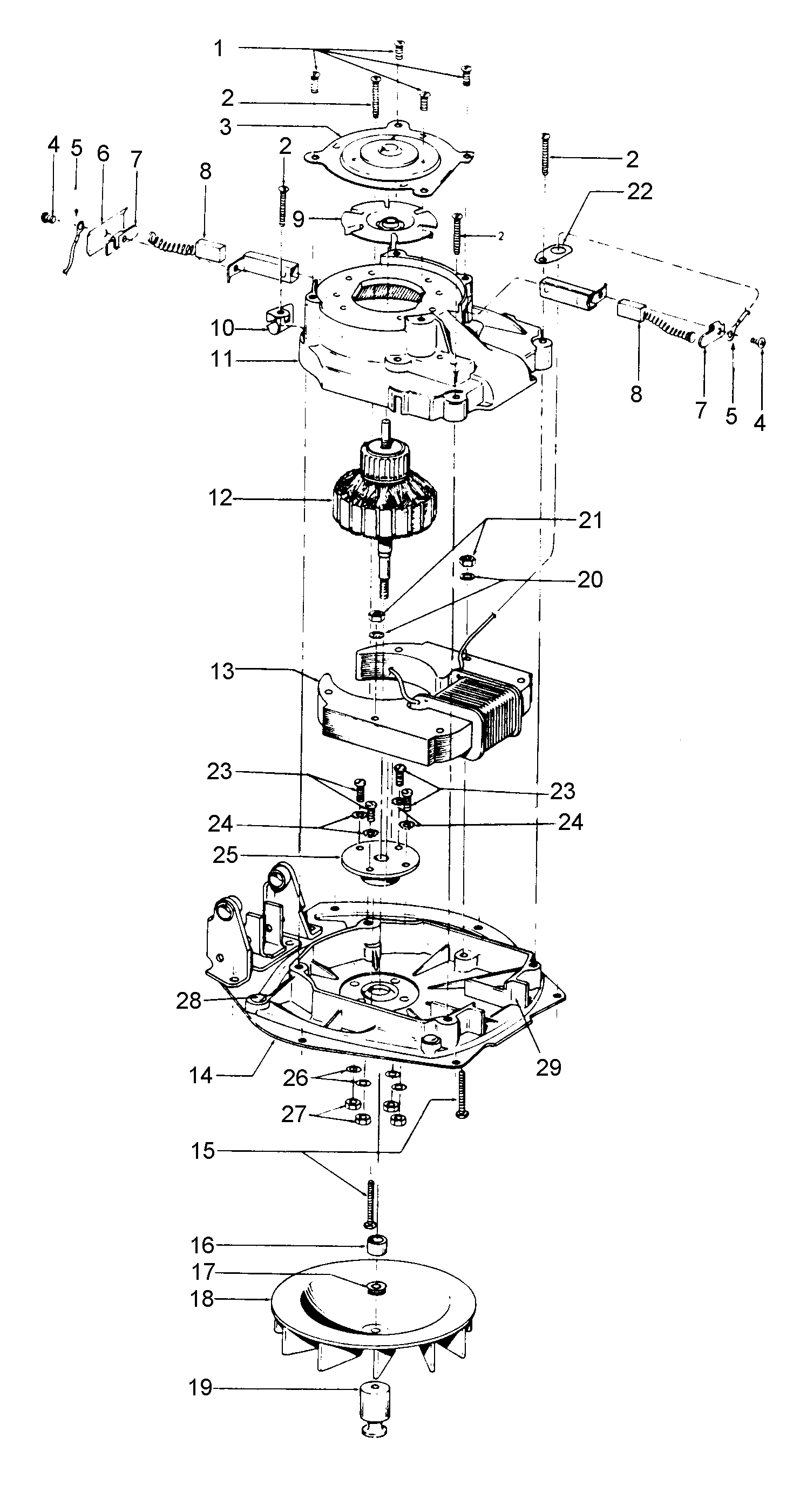 Hoover 0916T motor assembly diagram