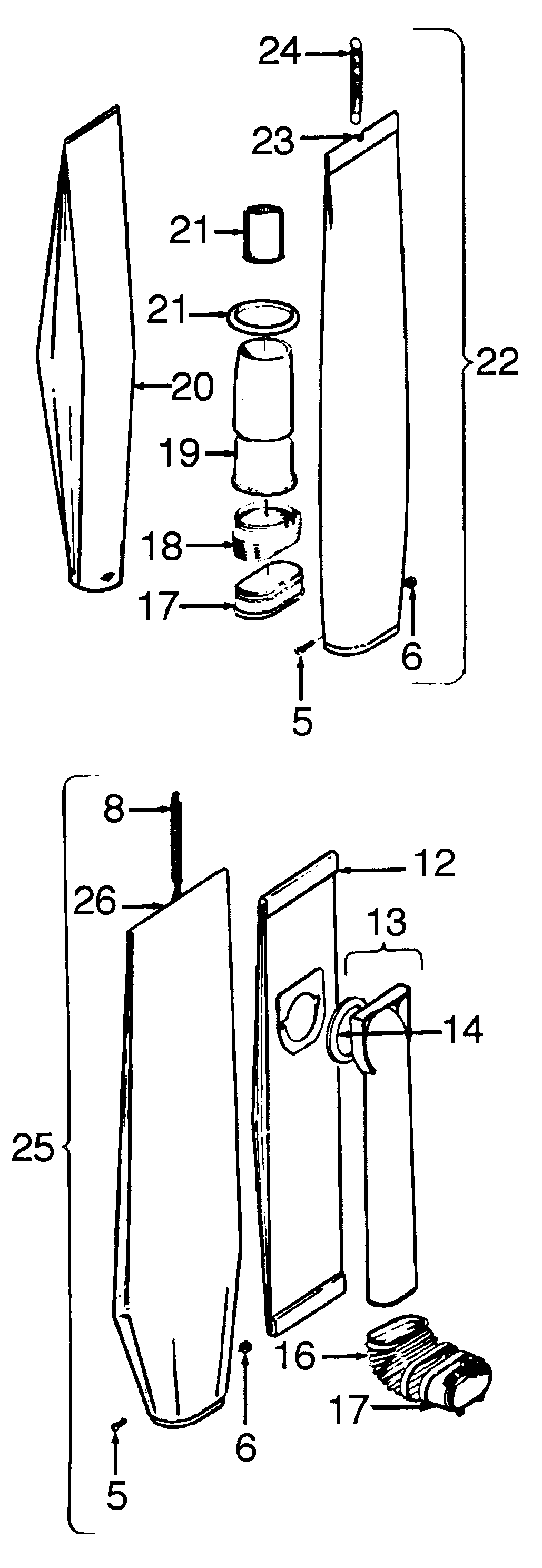 Hoover 1030 outerbag diagram