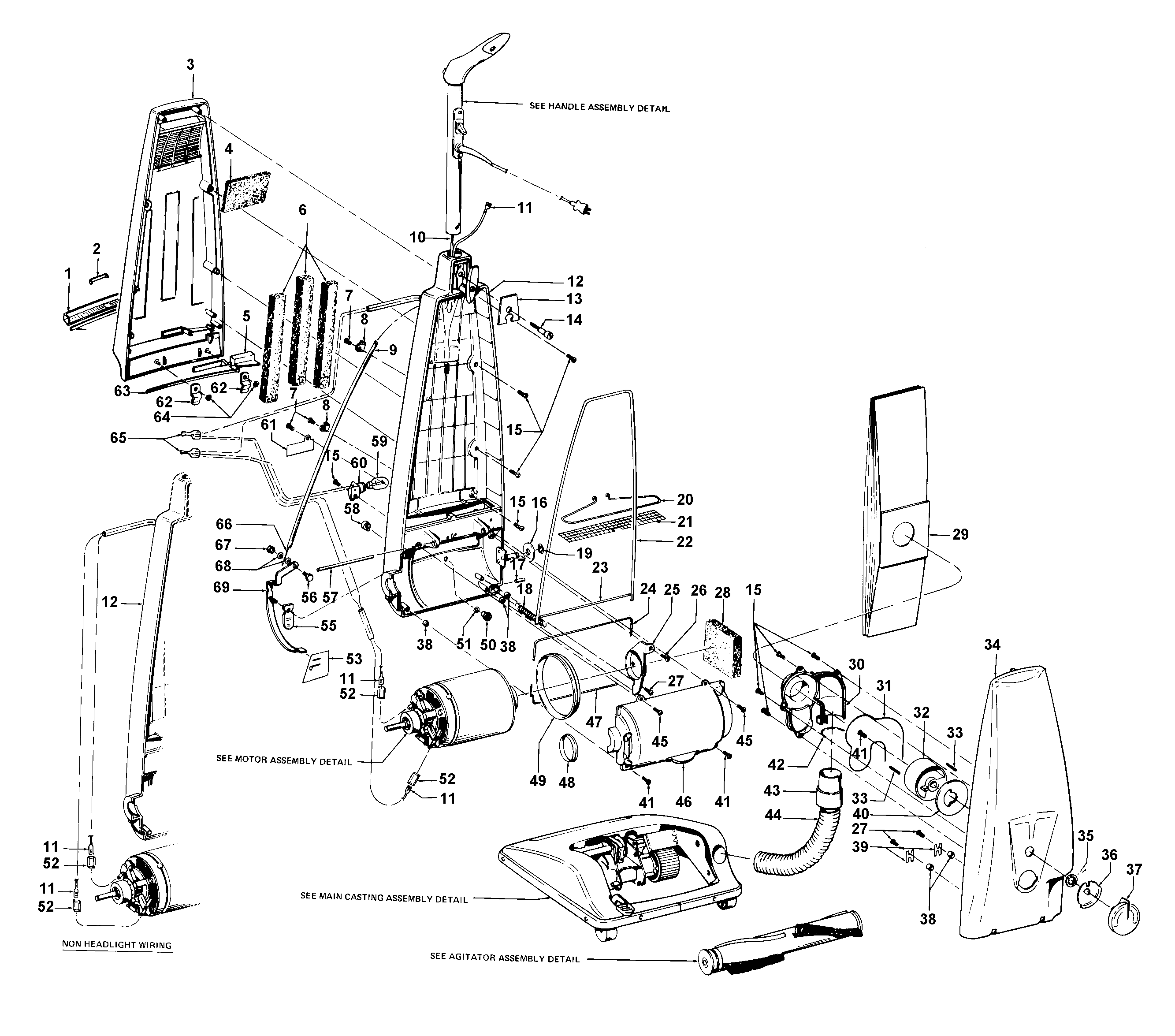 Hoover 1170 mainbody, outerbag diagram