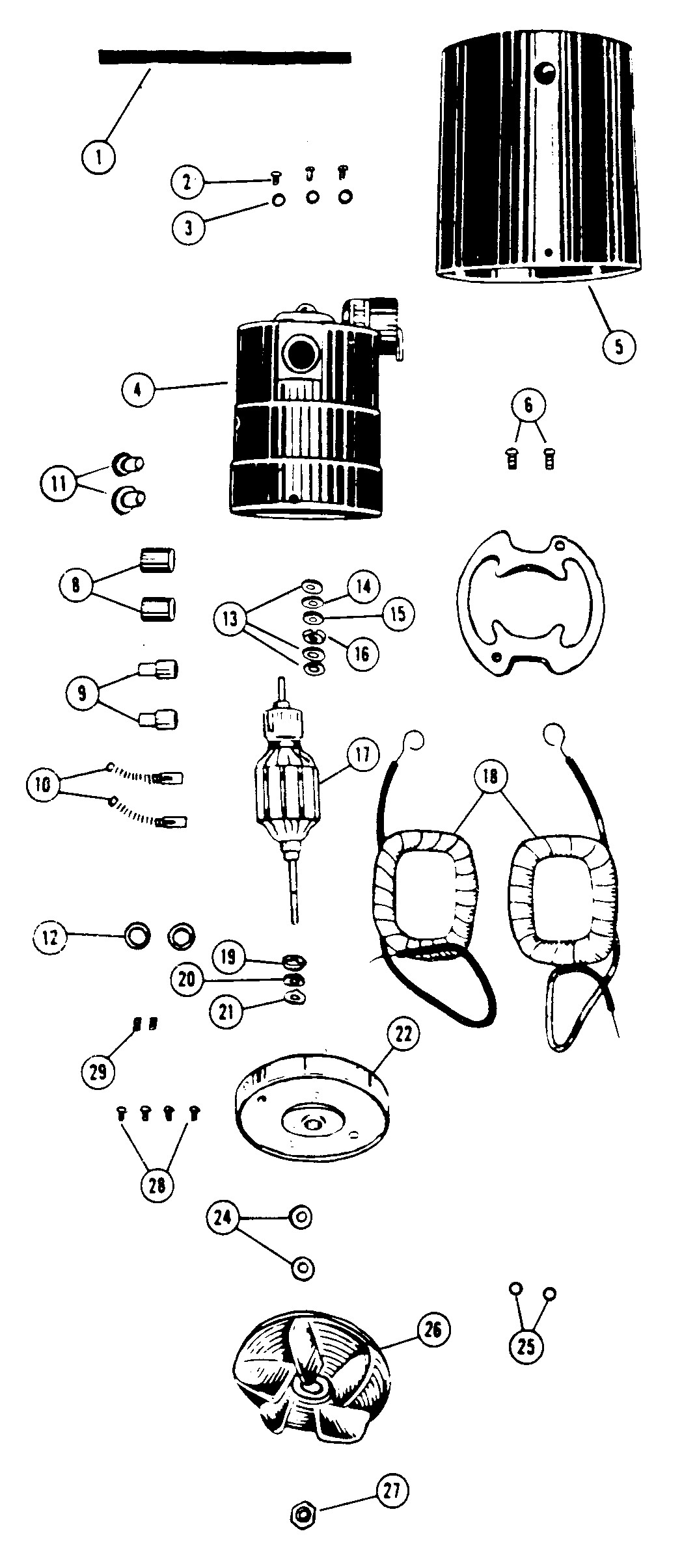 Hoover 2720 motor assembly, motorhousing diagram