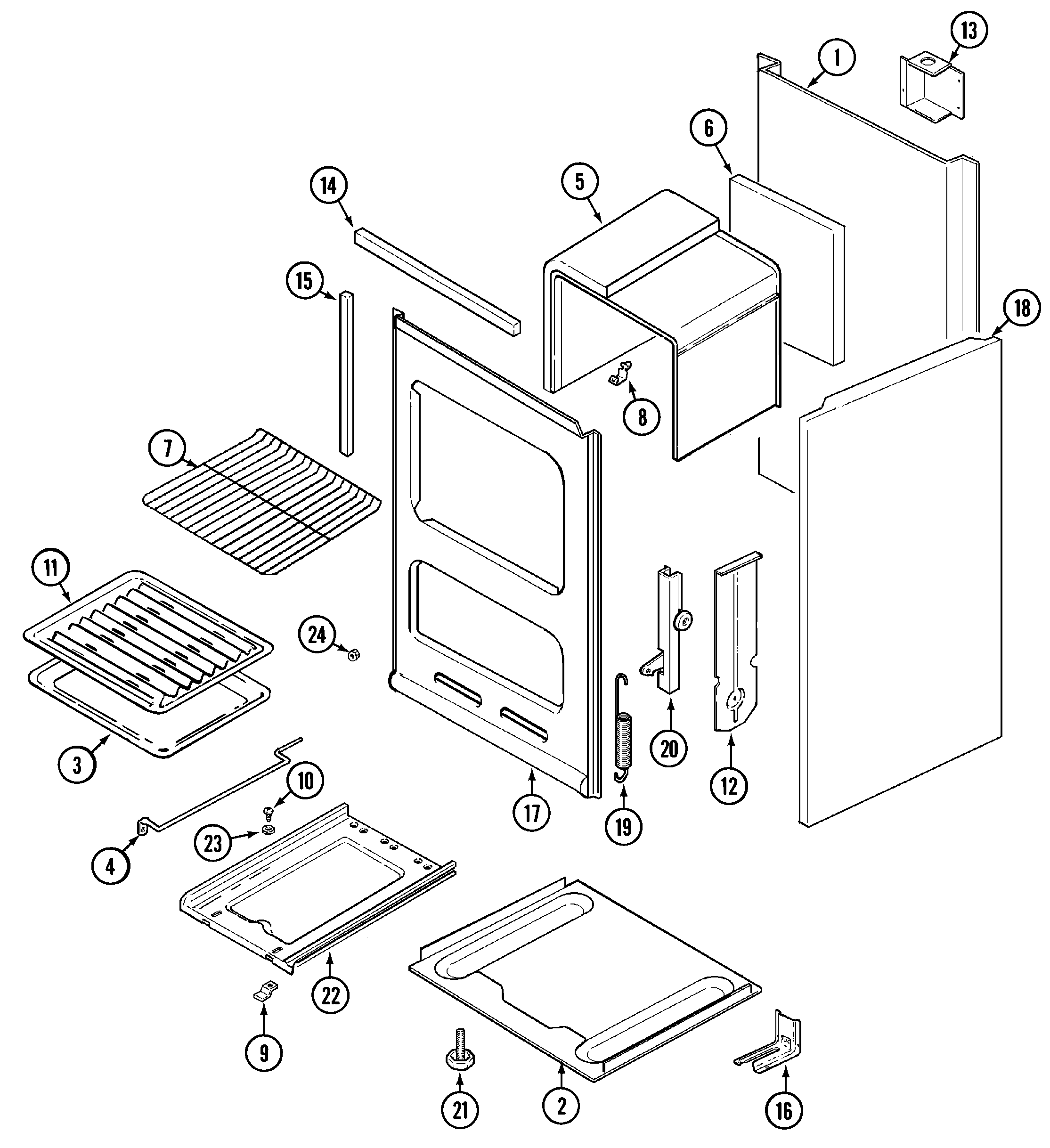 Magic Chef CPL1110ADL oven/body diagram