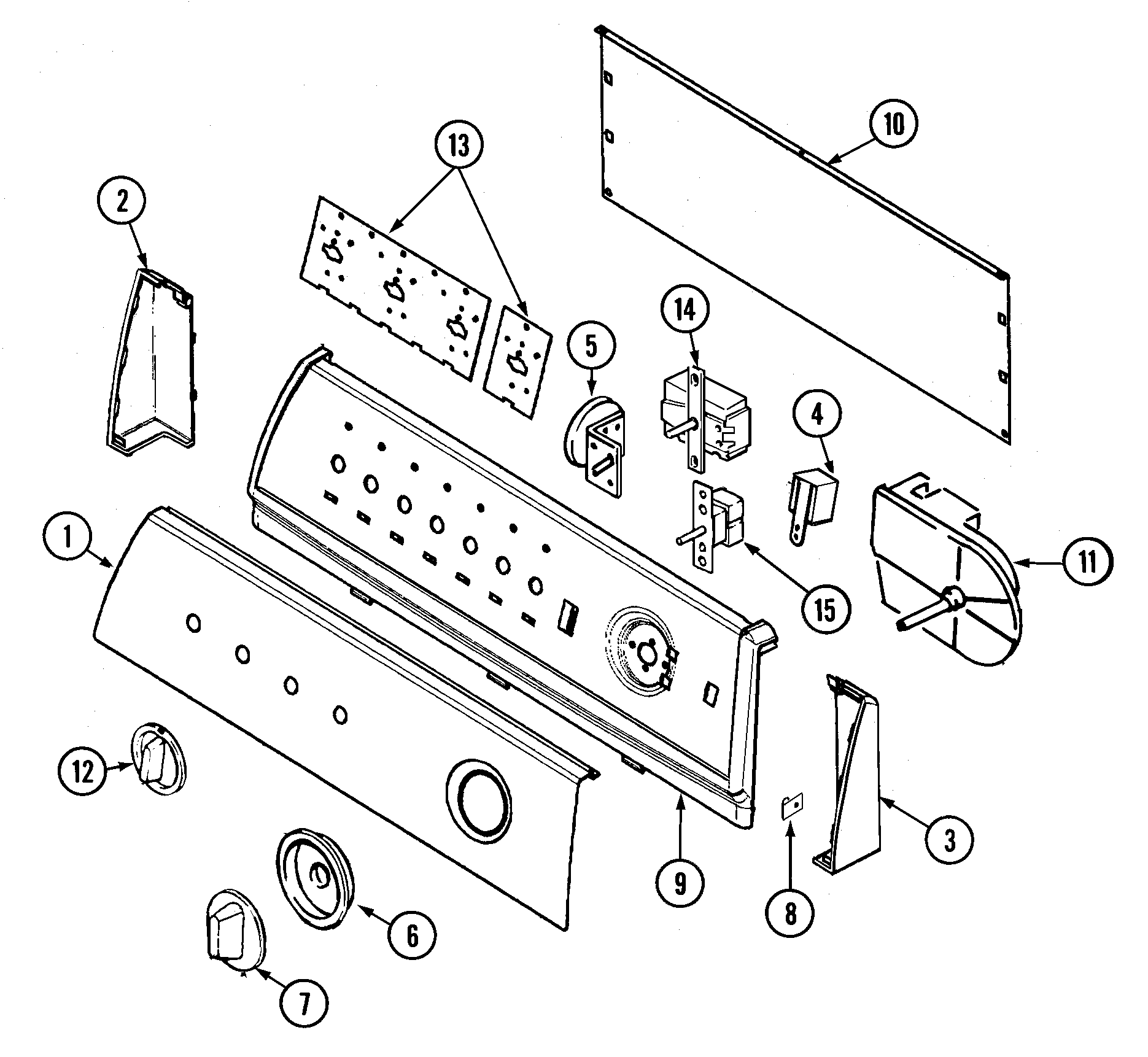 Maytag PAV2200AGW control panel diagram