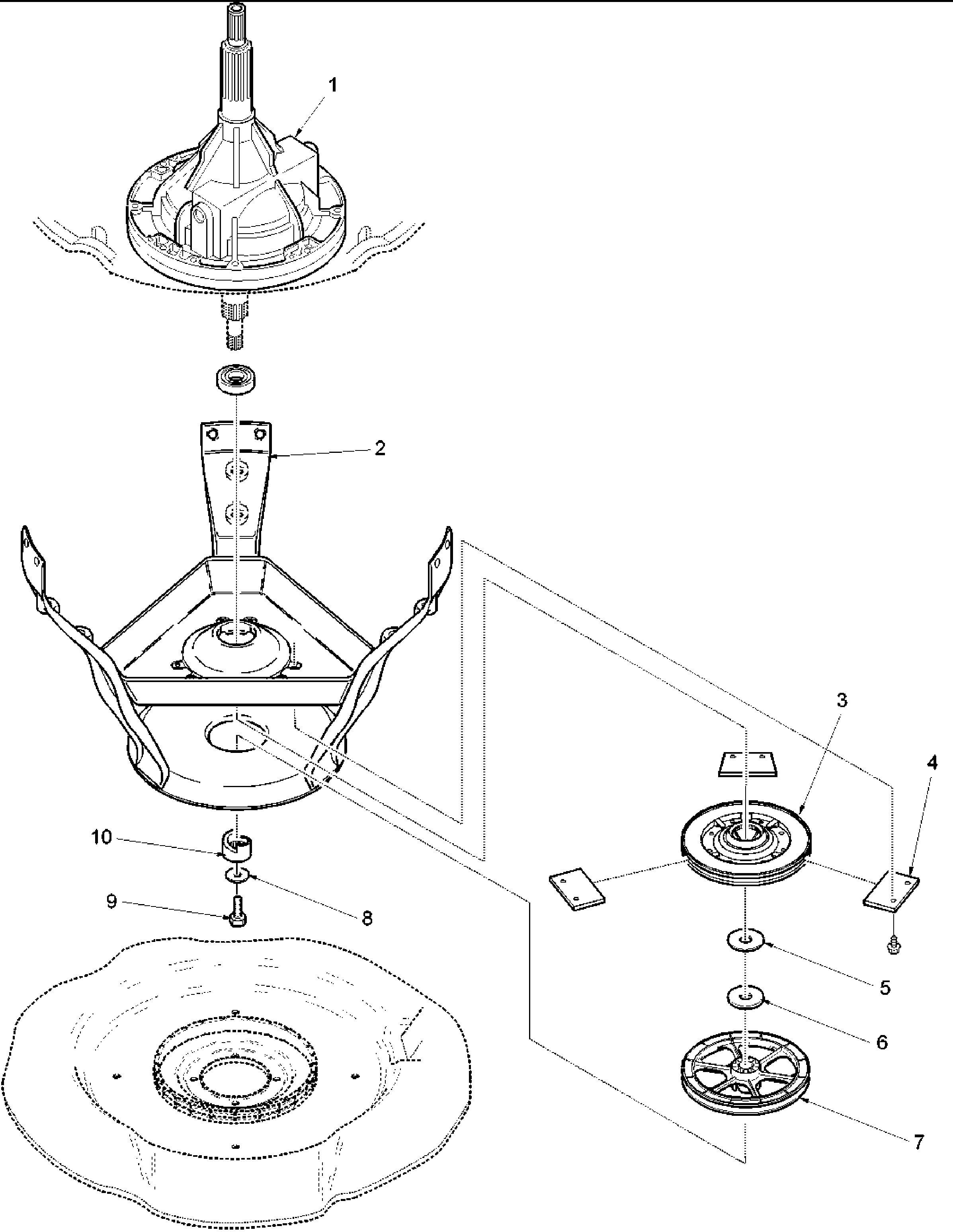 Amana ALW432RAW-PALW432RAW bearings, brakes & transmission diagram