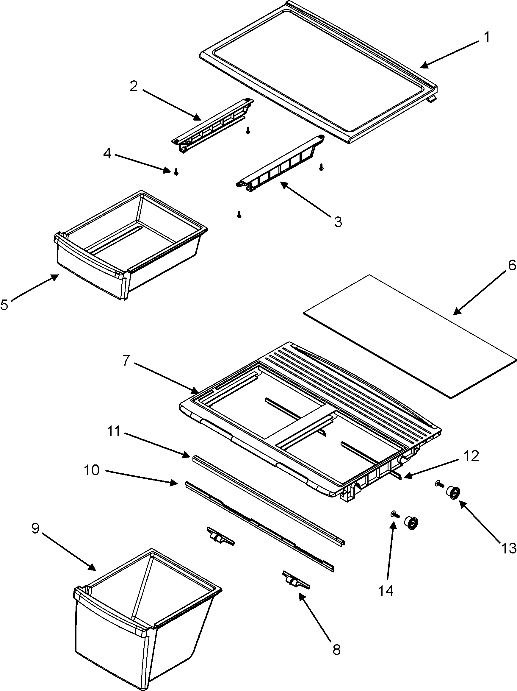 Maytag MTB1891ARQ shelves & accessories diagram