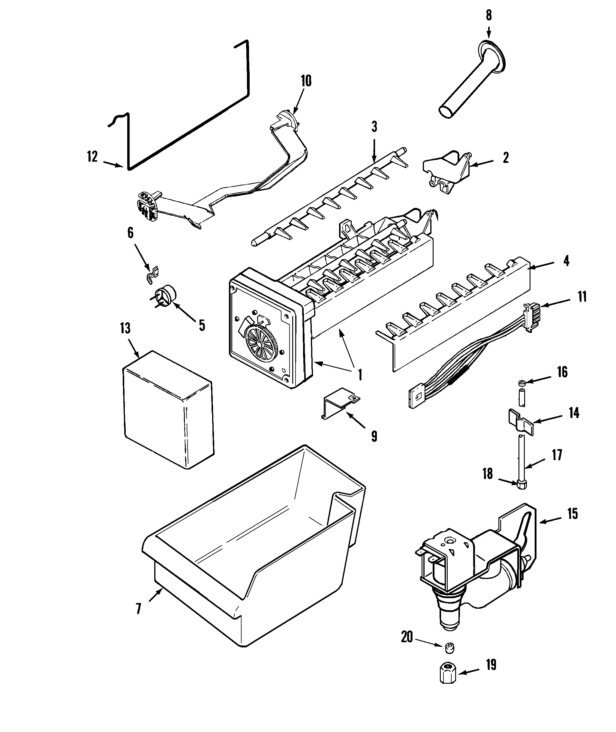 Maytag MTB1891ARQ optional ice maker kit-uki1500axx diagram