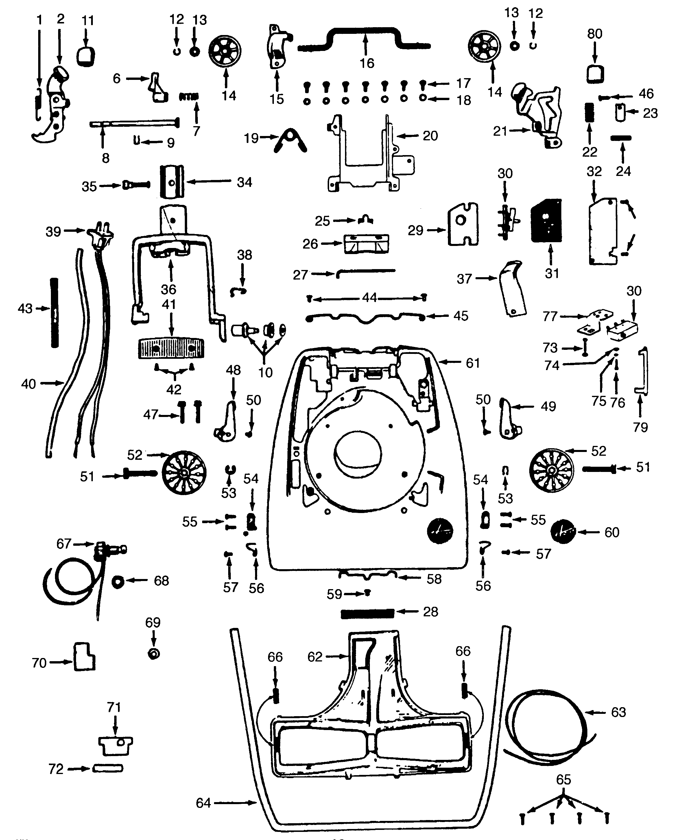 Hoover 704 mainbody diagram