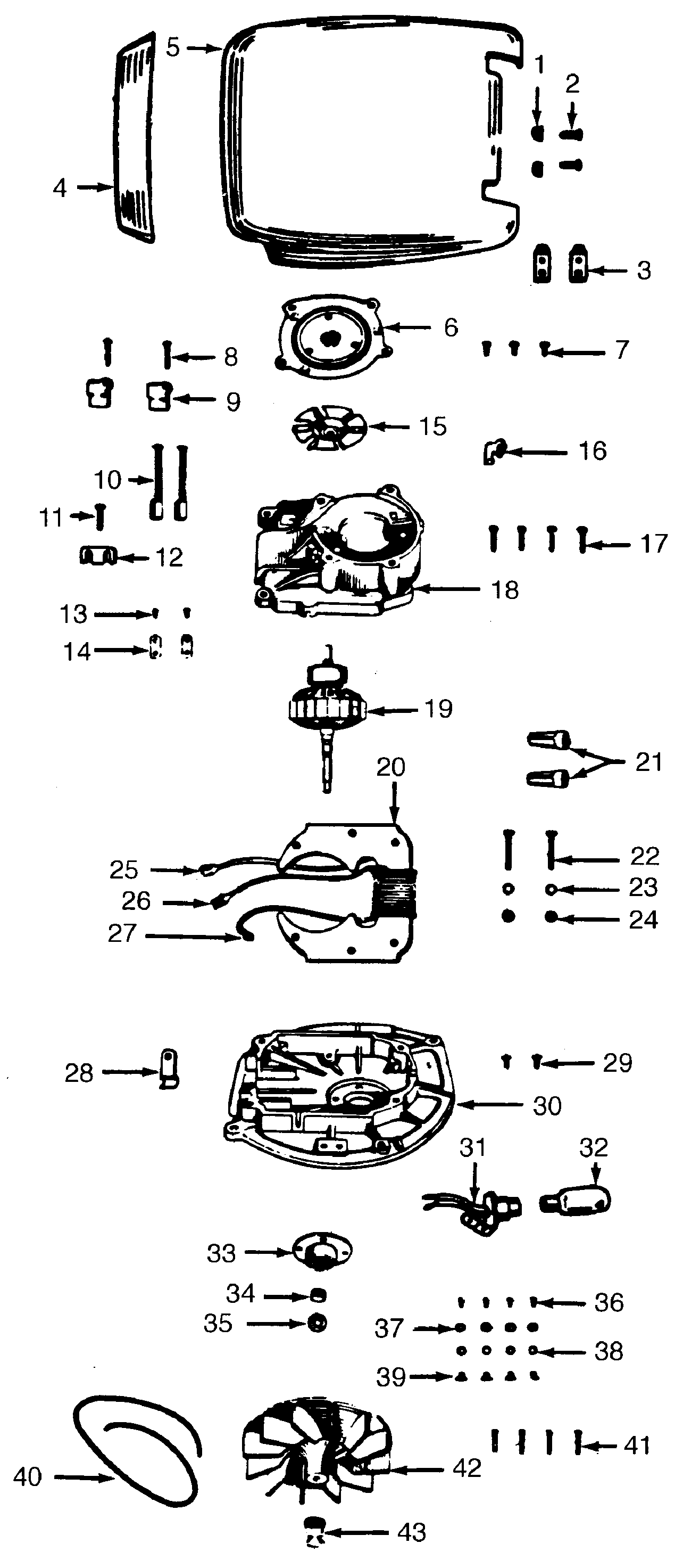 Hoover 706 motor assembly, hood diagram