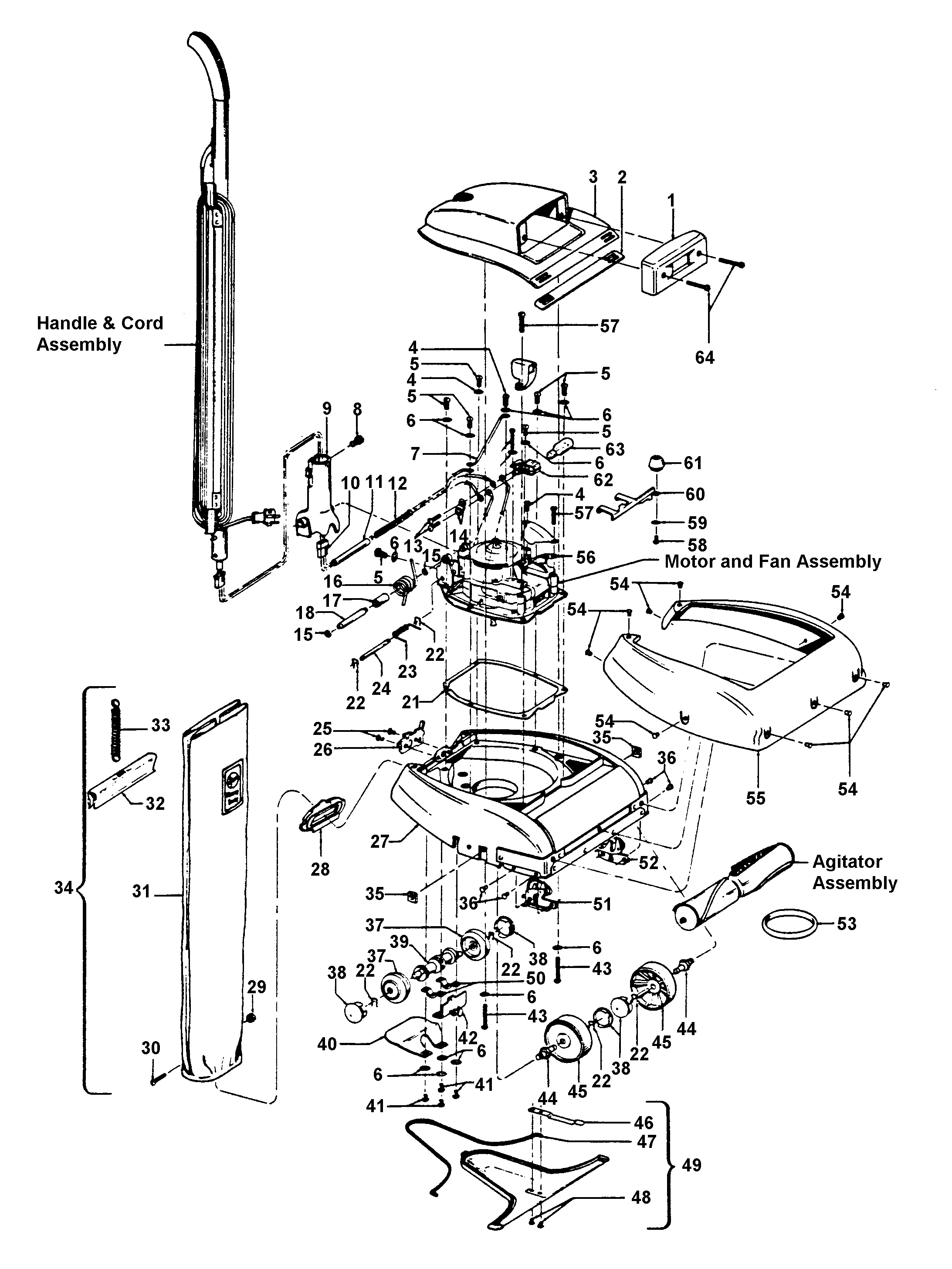 Hoover 91 outerbag, hood diagram