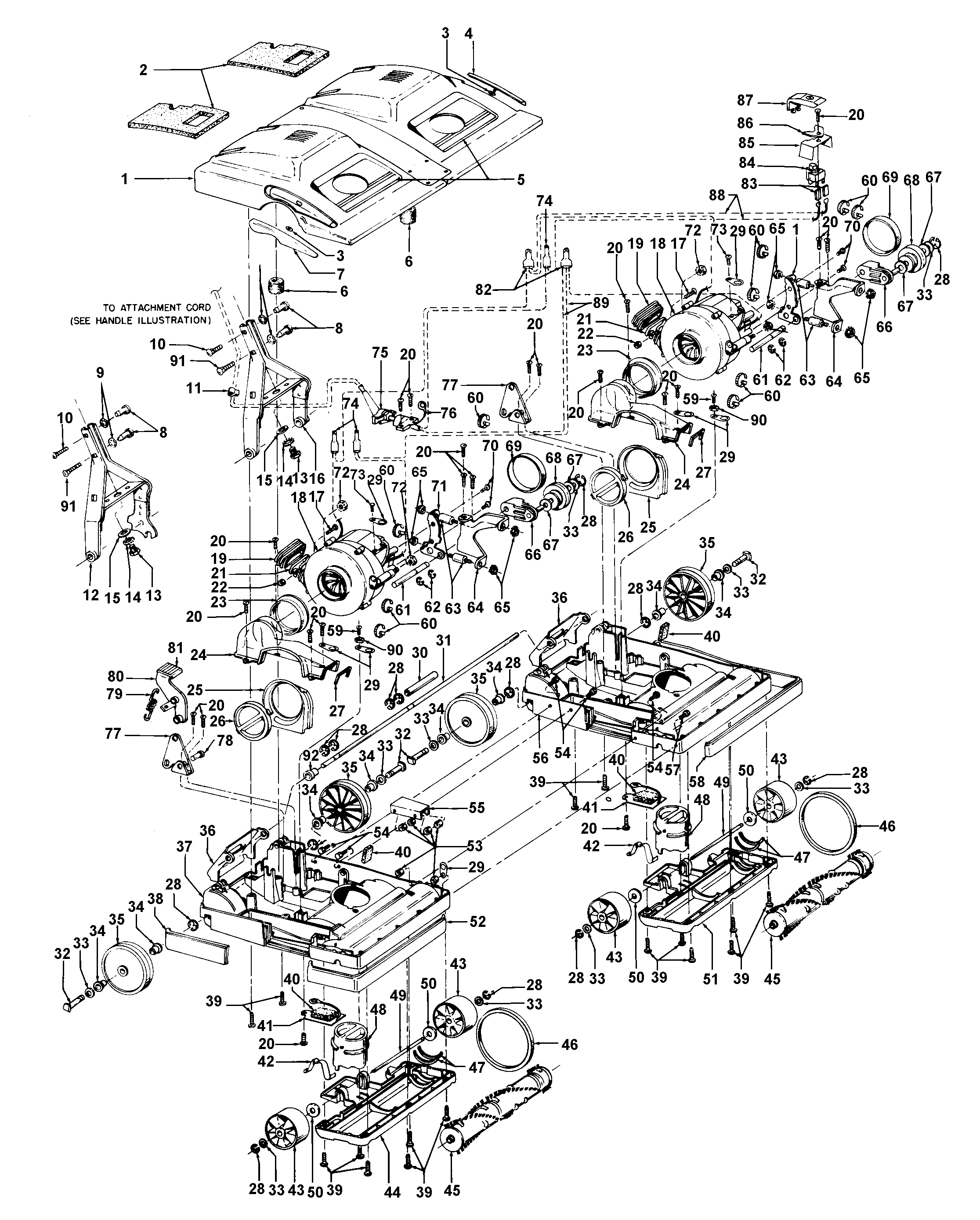 Hoover C1119080 mainbody, hood diagram