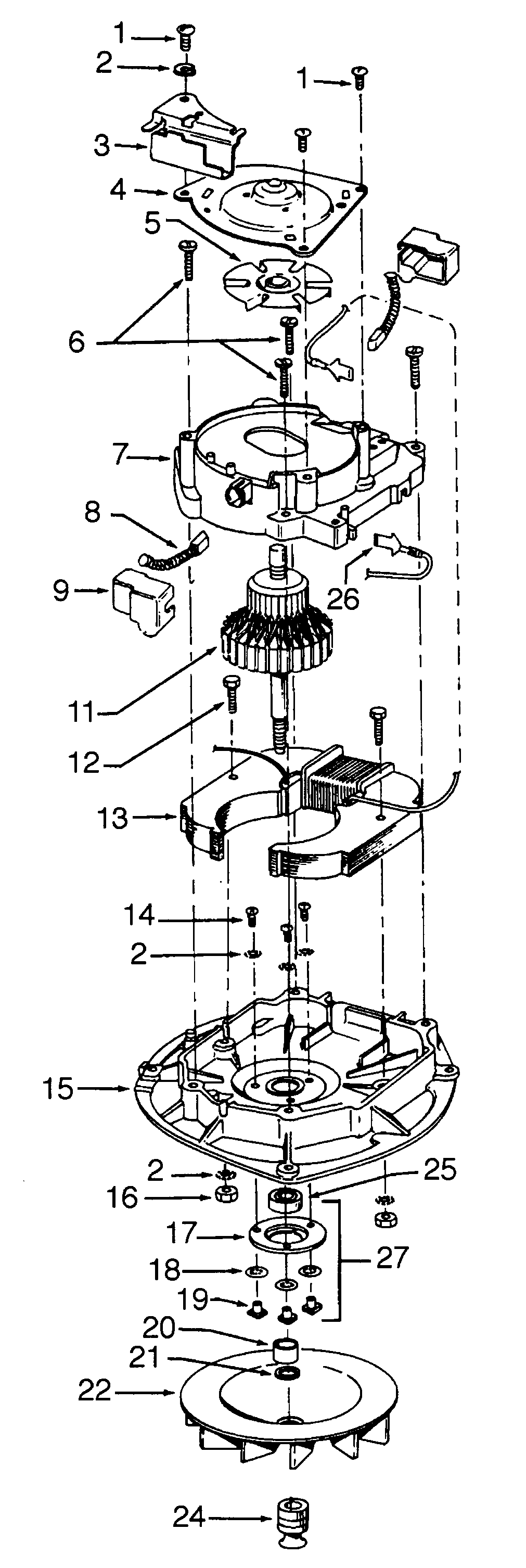 Hoover C1401--- motor assembly diagram