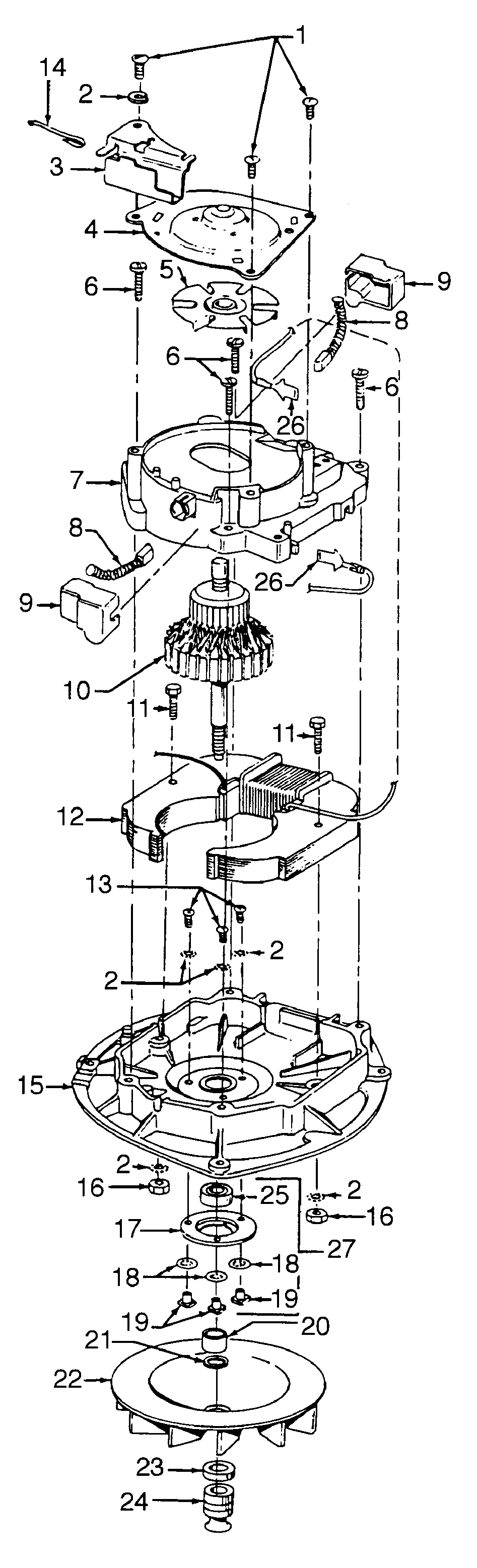 Hoover C1431--- motor assembly diagram