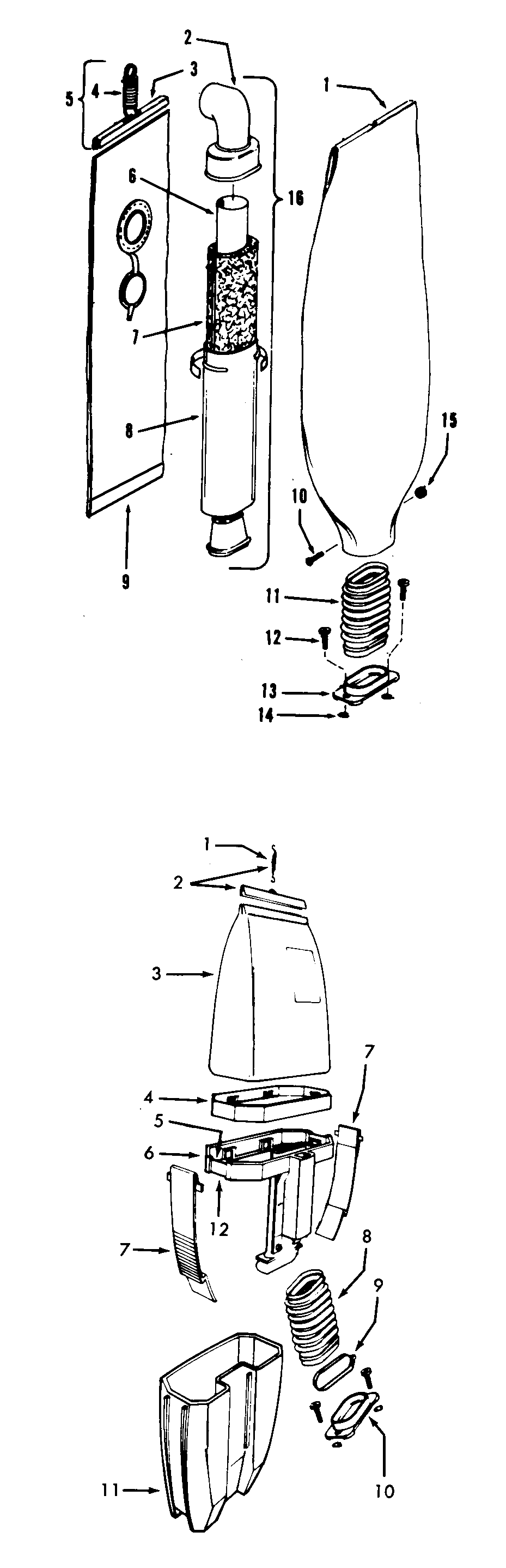 Hoover C1800016 dirtcup, outerbag diagram