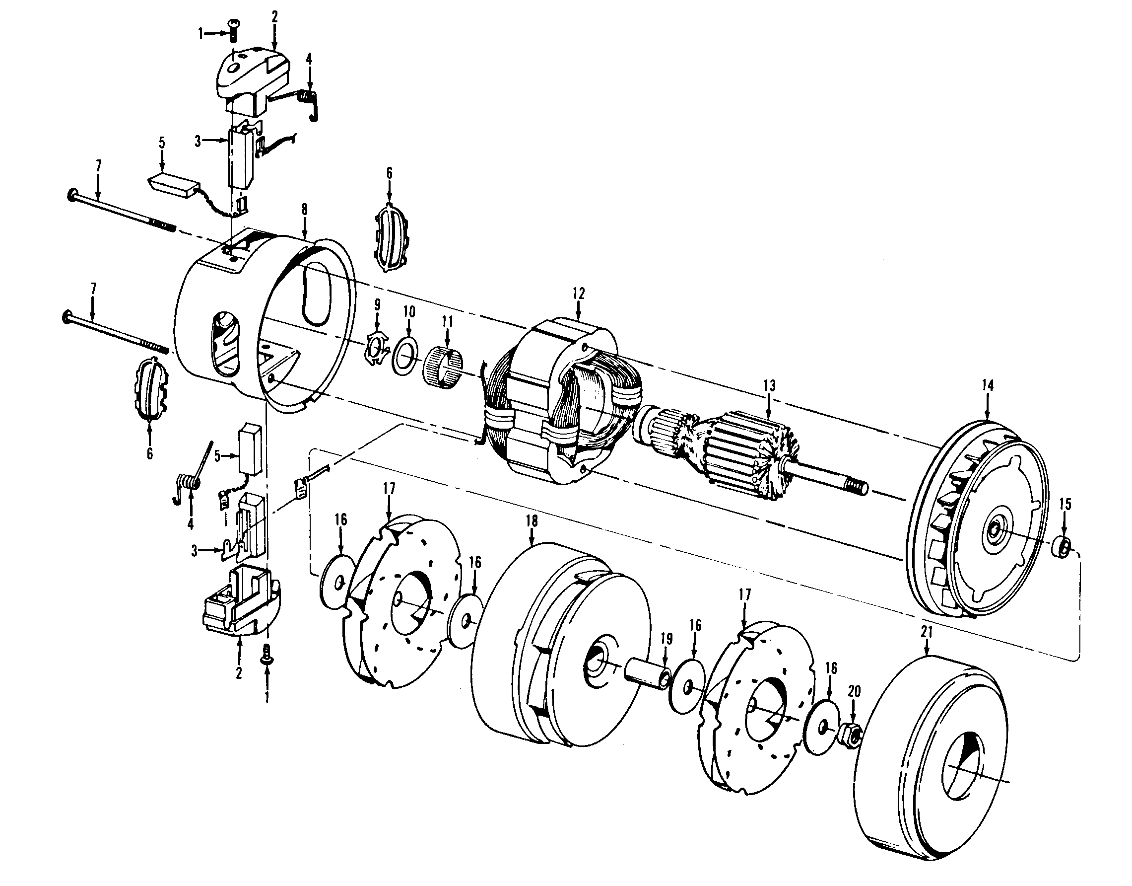 Hoover CEMP2004 motor assembly diagram