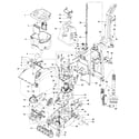 Hoover F5857-909 mainhousing, motor, hose, handle diagram