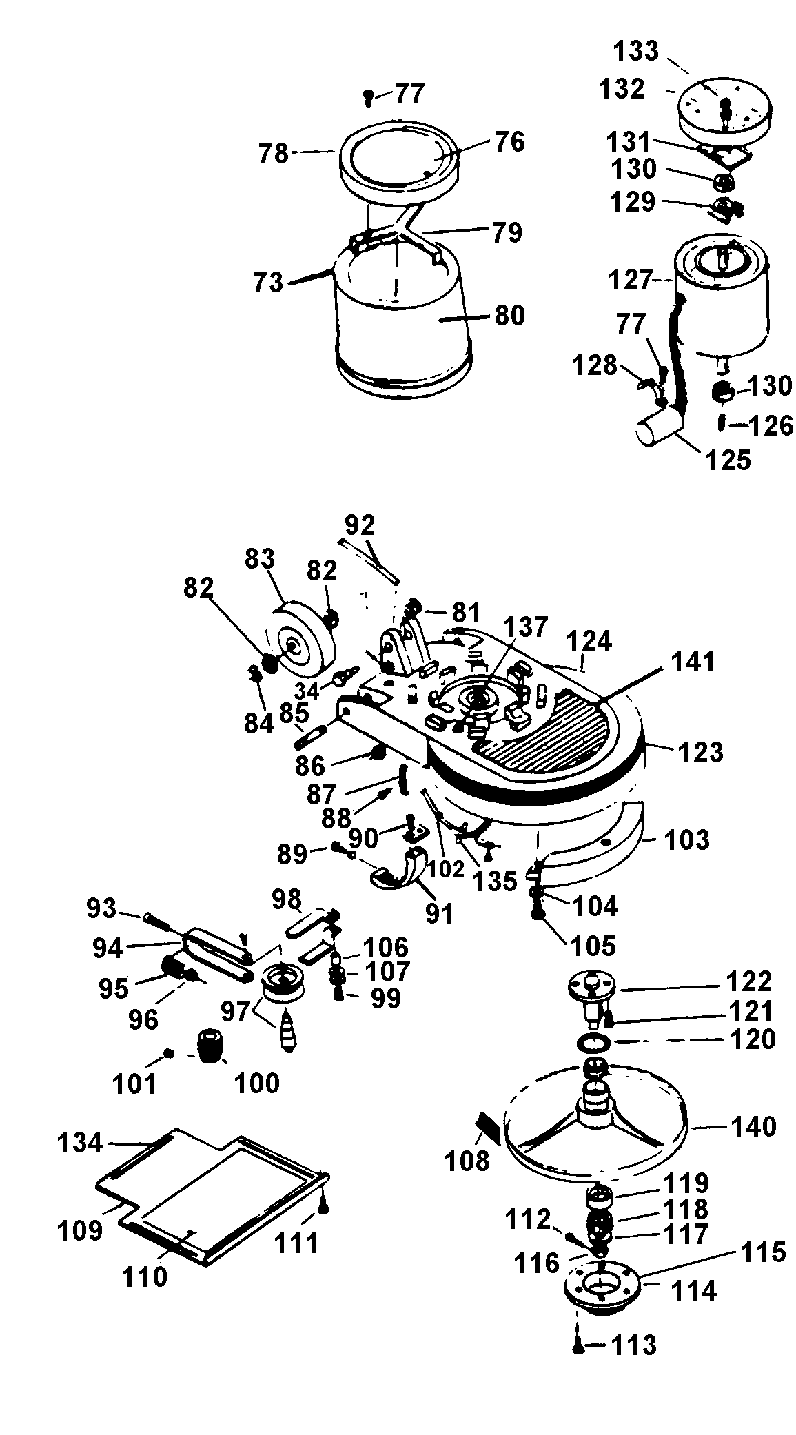 Hoover F7091 mainbody, motor, gears diagram
