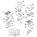 Maytag DGR605GCBWOK top assembly/gas controls diagram