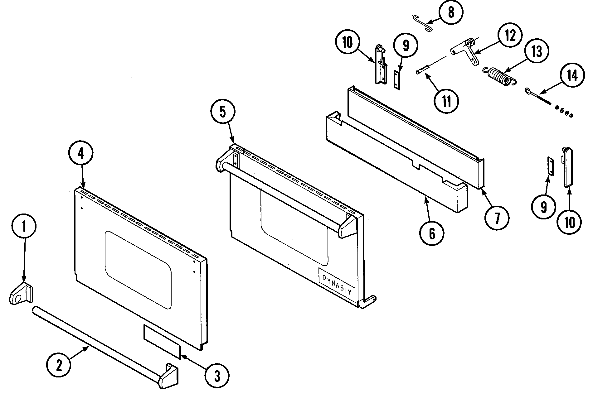 Dynasty DGRSC365WOK door diagram