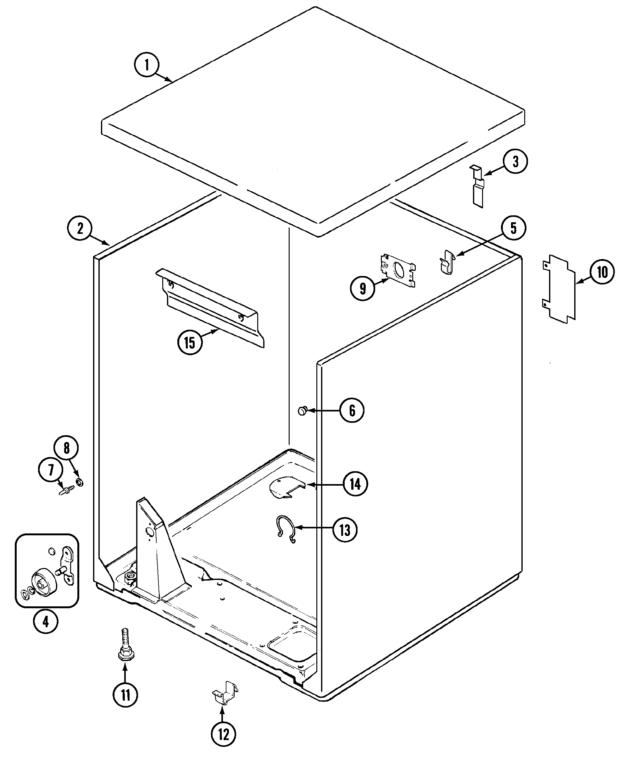 Maytag PYE2000GGE cabinet diagram