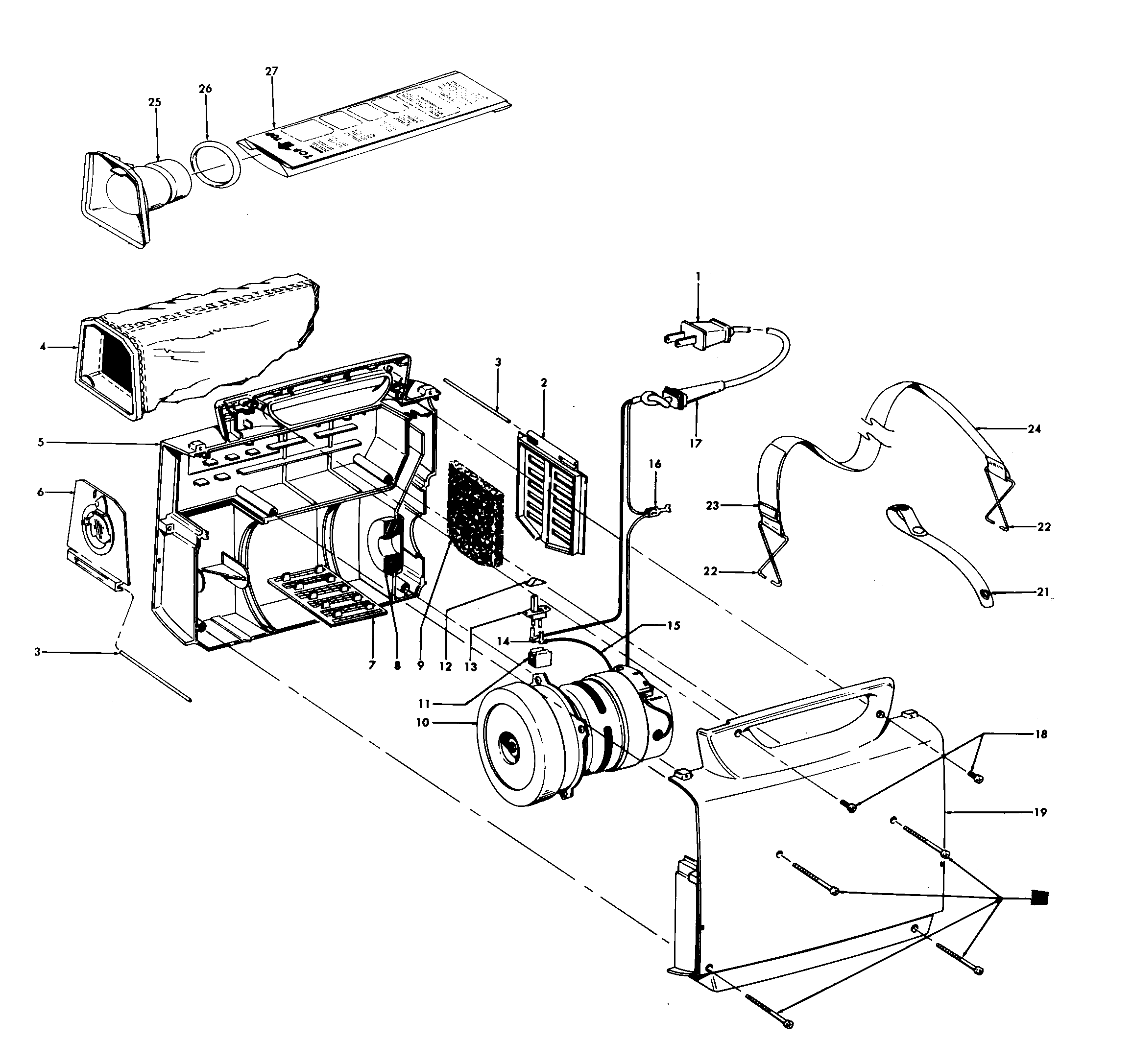 Hoover S1079060 mainhousing diagram
