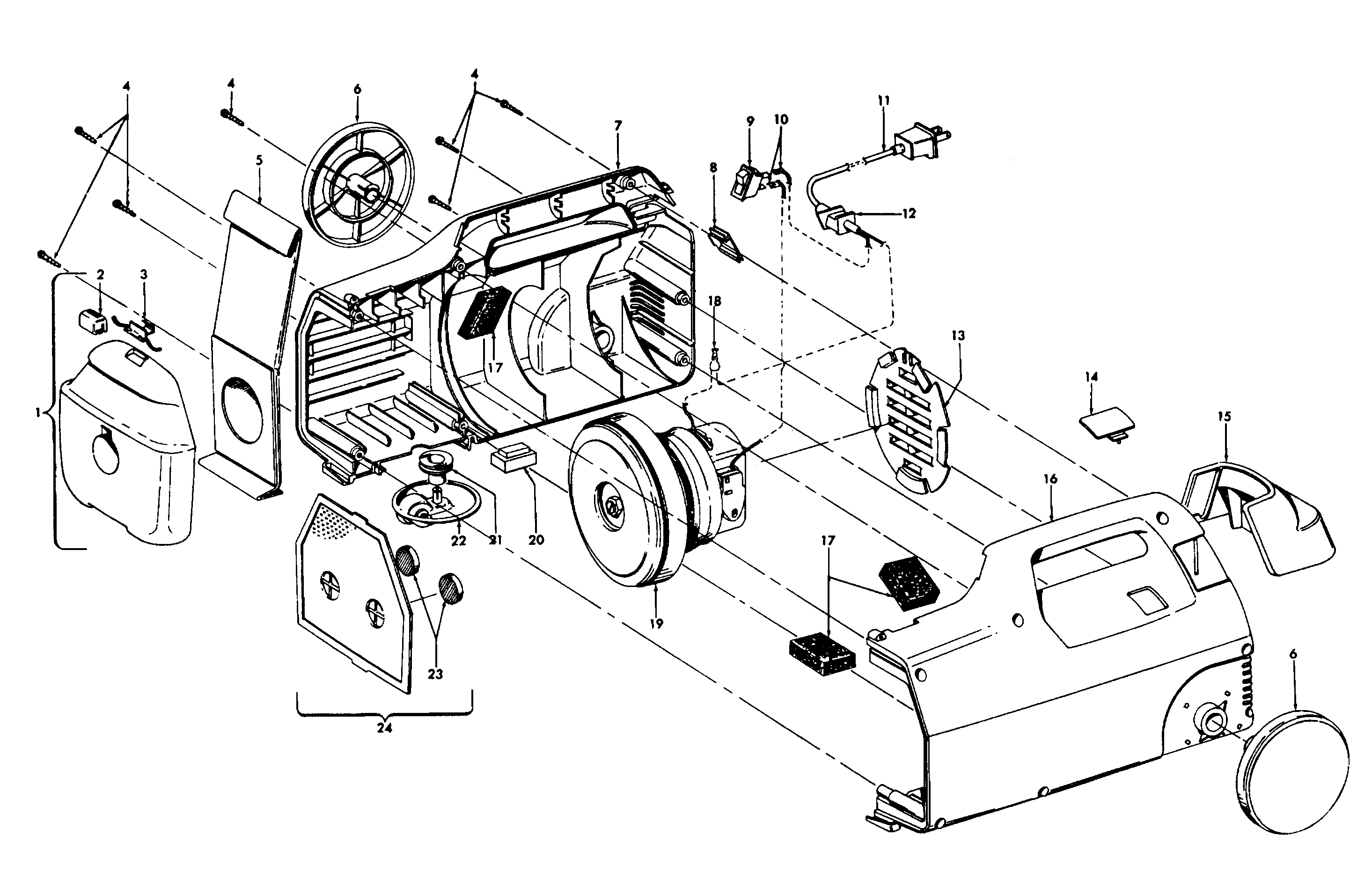 Hoover S1315--- mainhousing, hose diagram