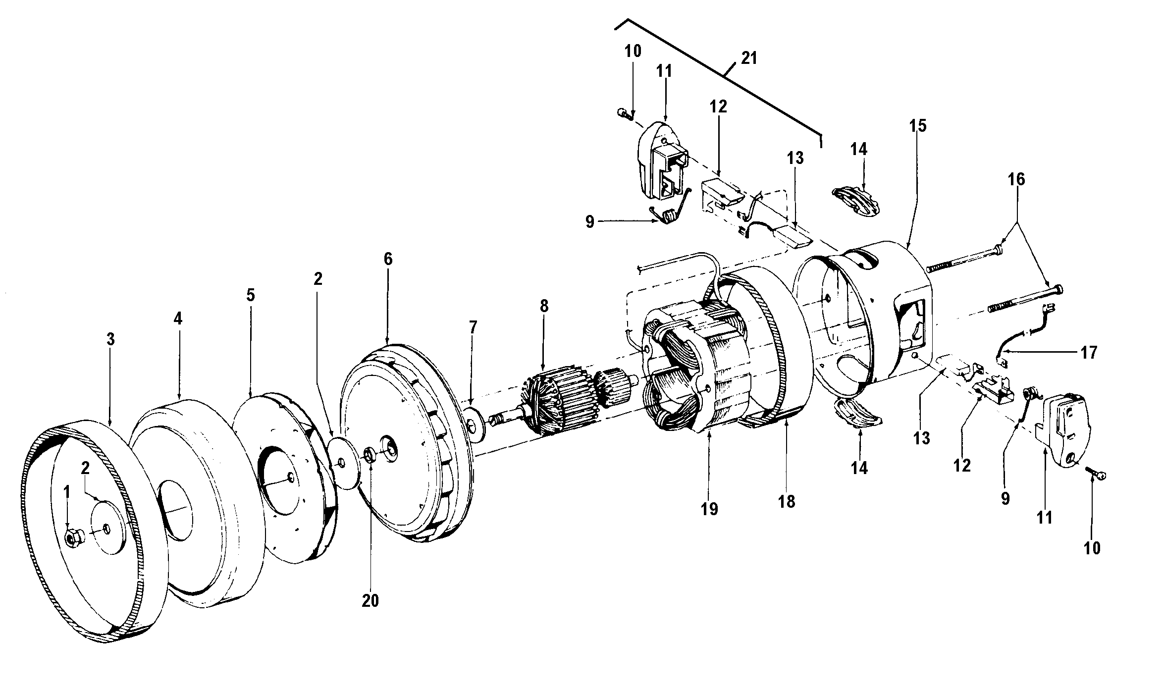 Hoover S1315--- motor assembly diagram