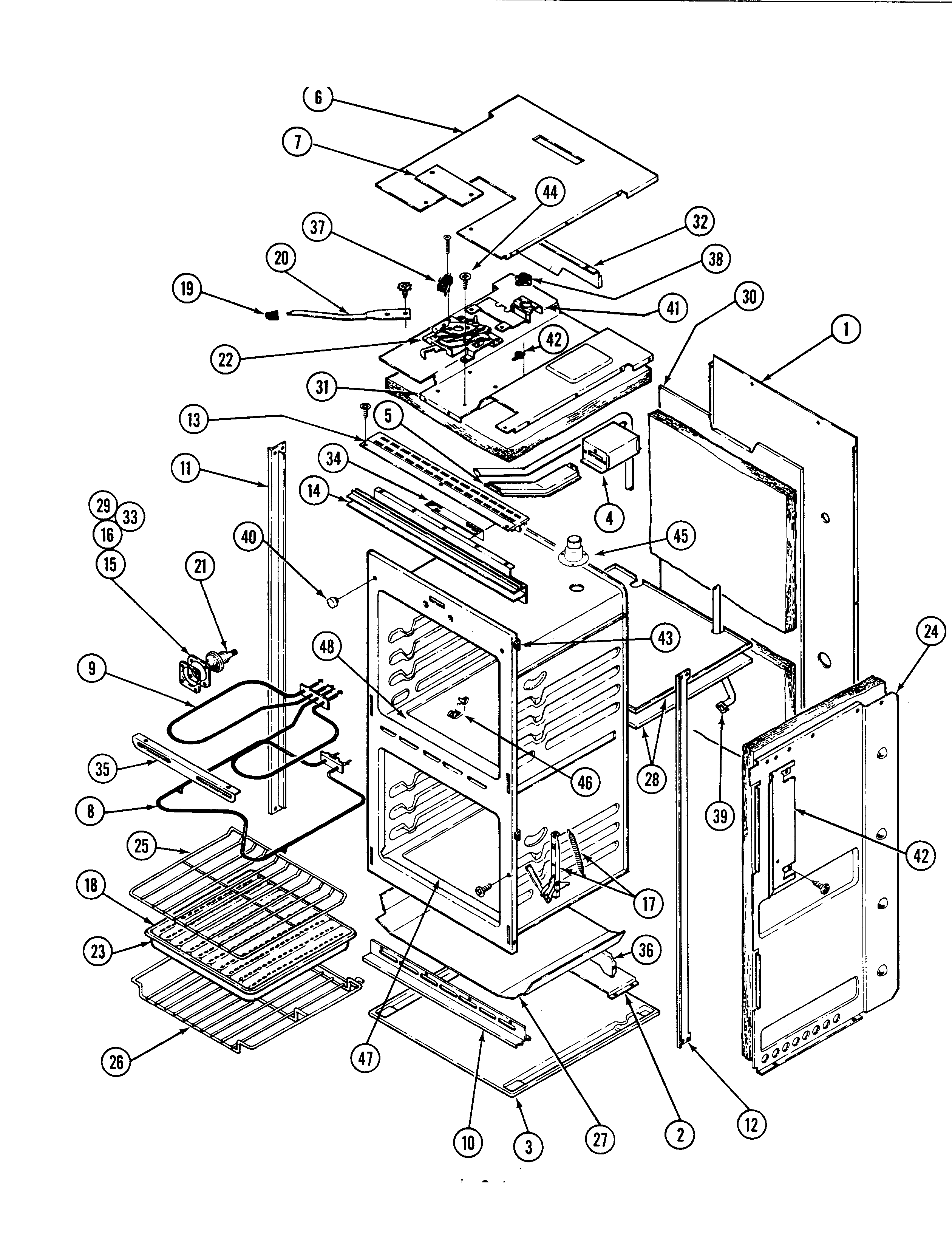 Jenn-Air W216 body diagram