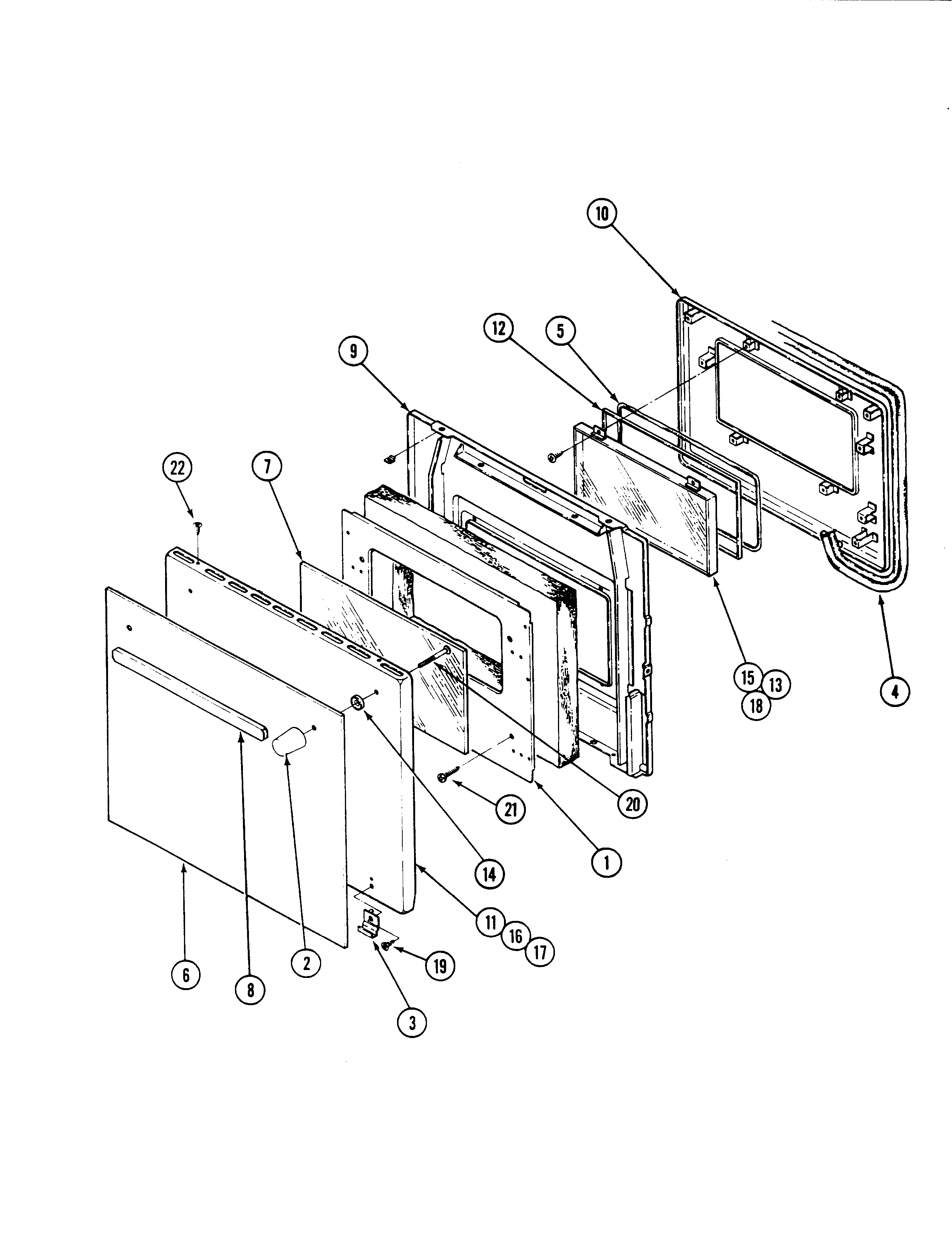 Jenn-Air W216 door diagram