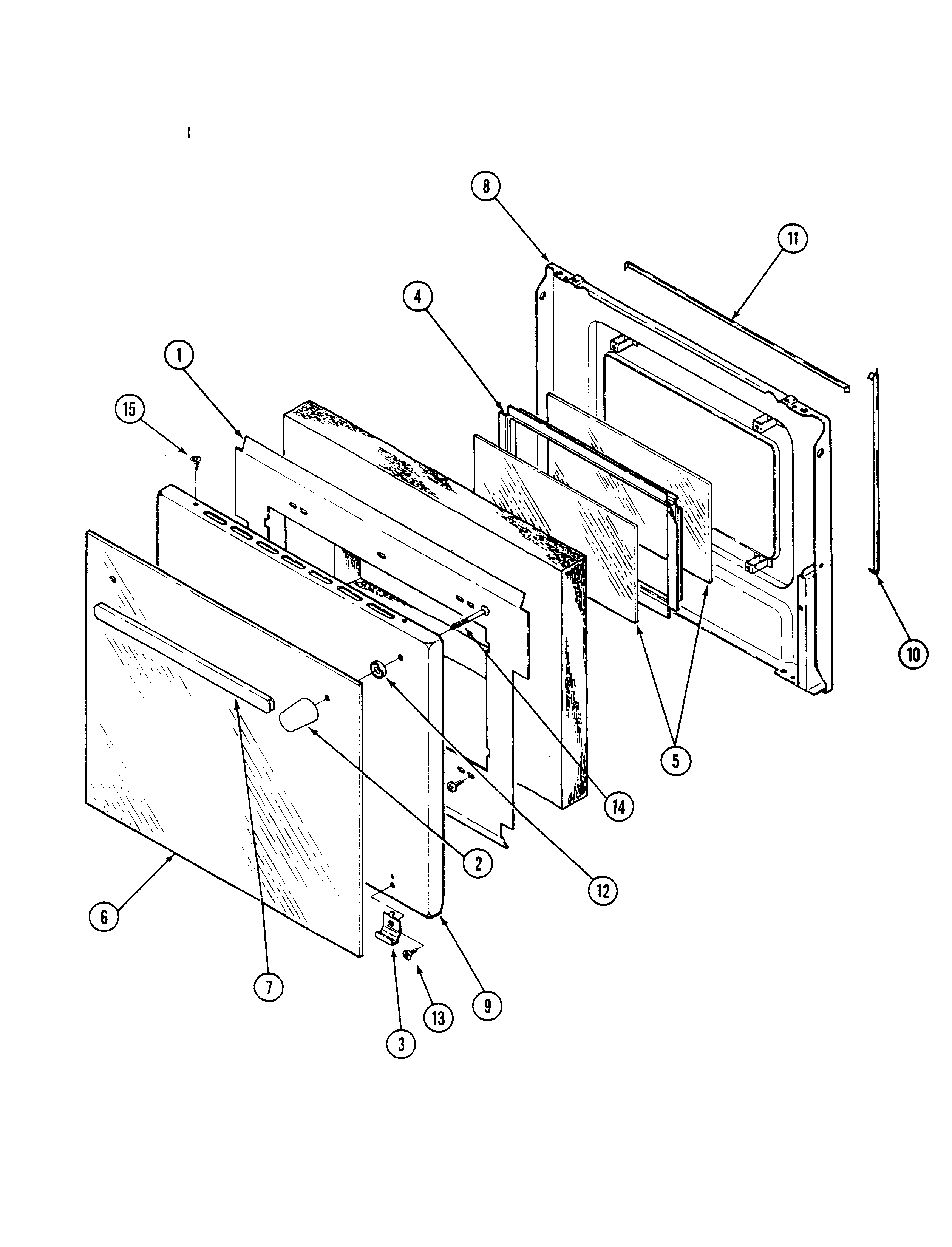 Jenn-Air W216 door (lower) diagram