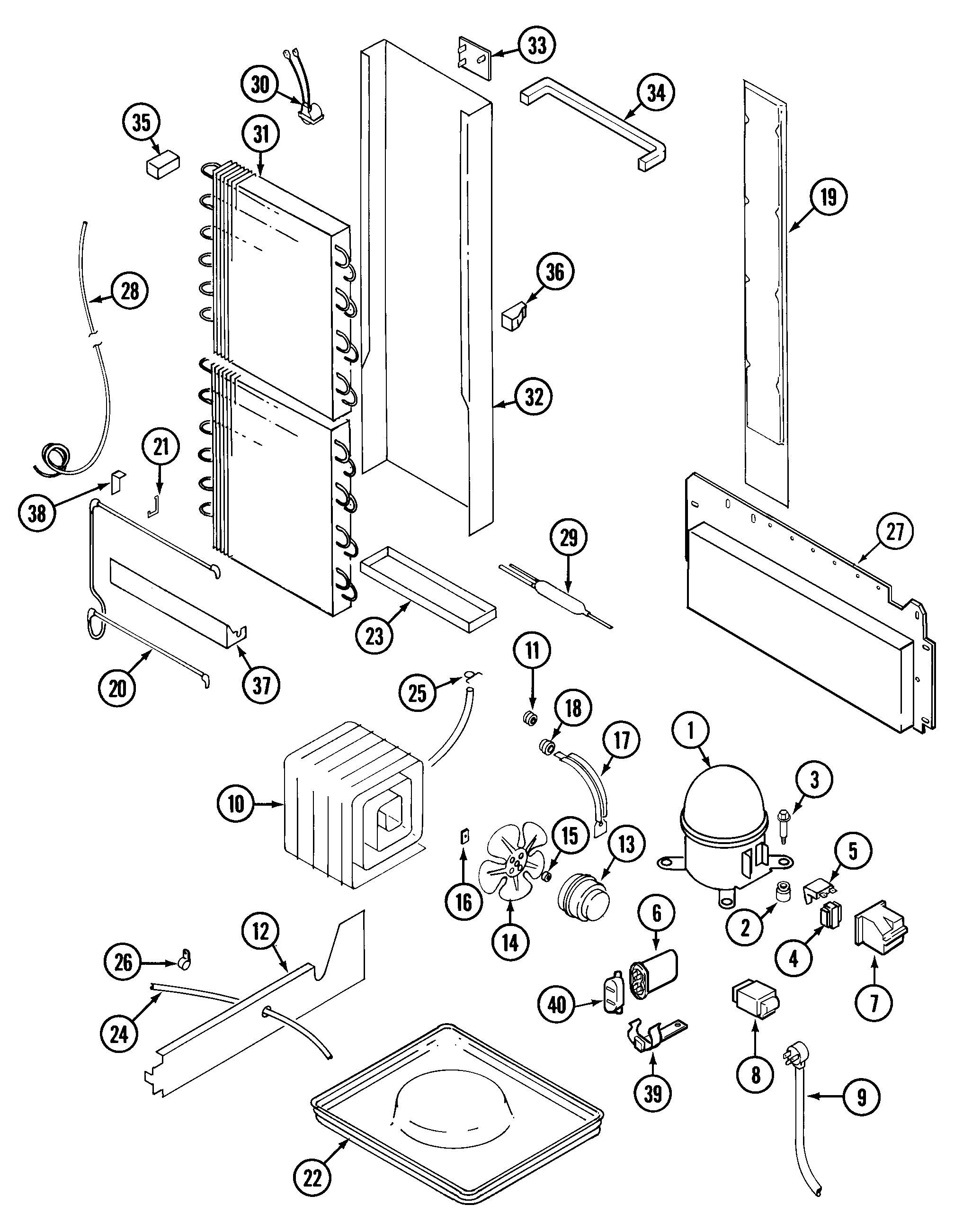 Maytag GS24C8C3EV unit compartment & system diagram