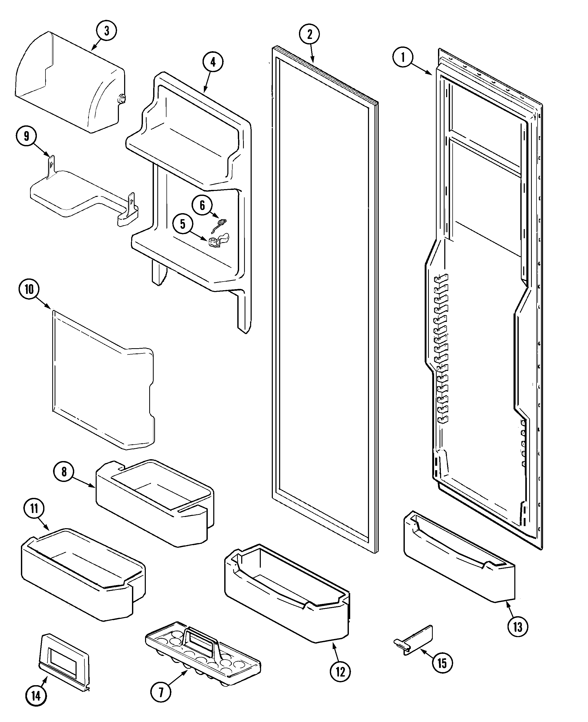 Maytag GC2227DEDW fresh food inner door diagram
