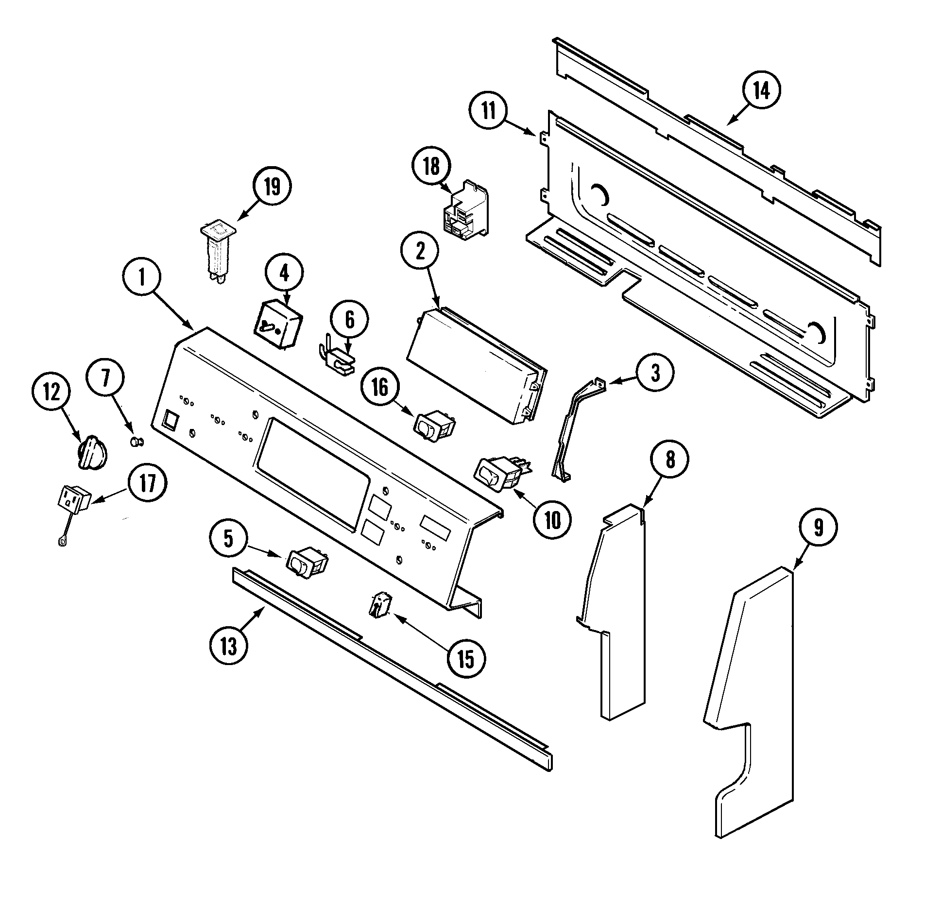 Maytag MER5770BCQ control panel diagram