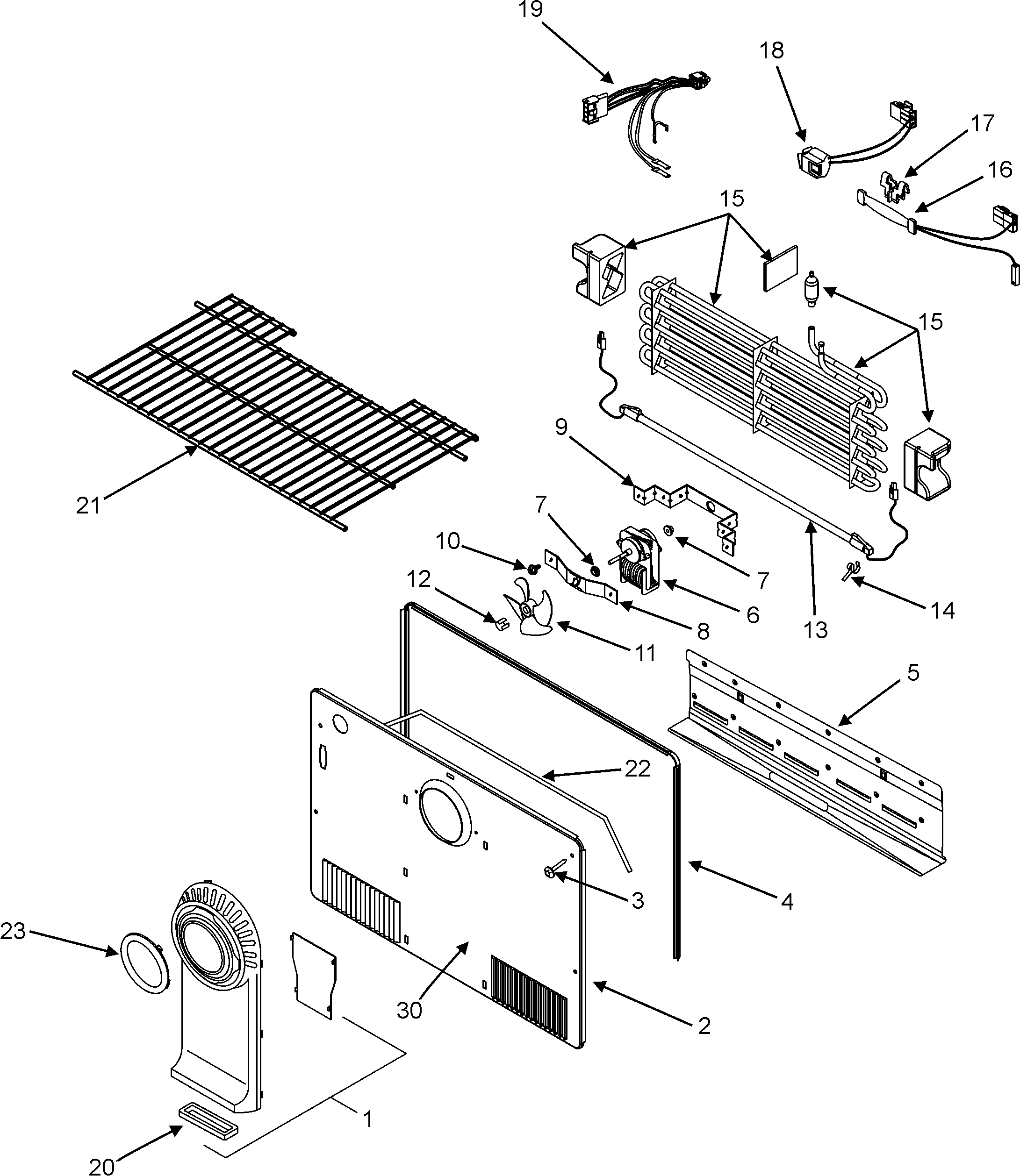 Magic Chef CTF1826ARB freezer compartment diagram