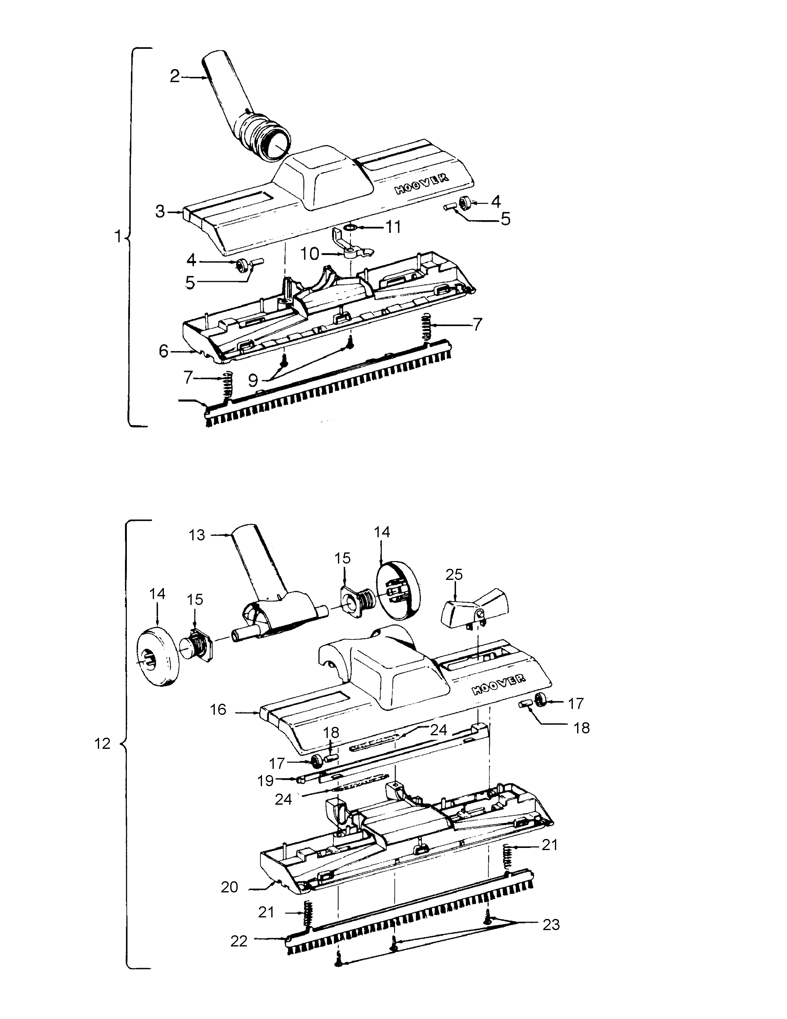 Hoover S3009 rug_flrnozzle diagram