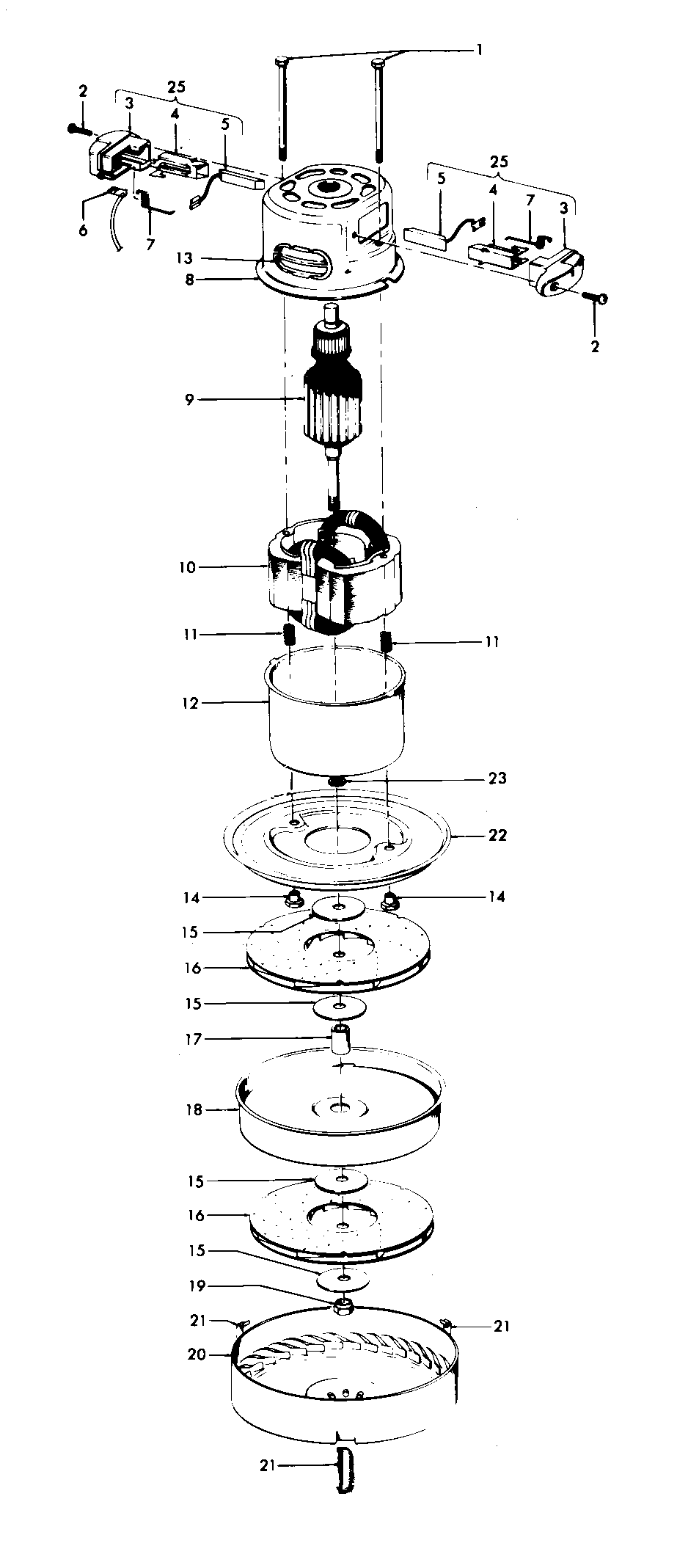 Hoover S3077--- motor assembly diagram
