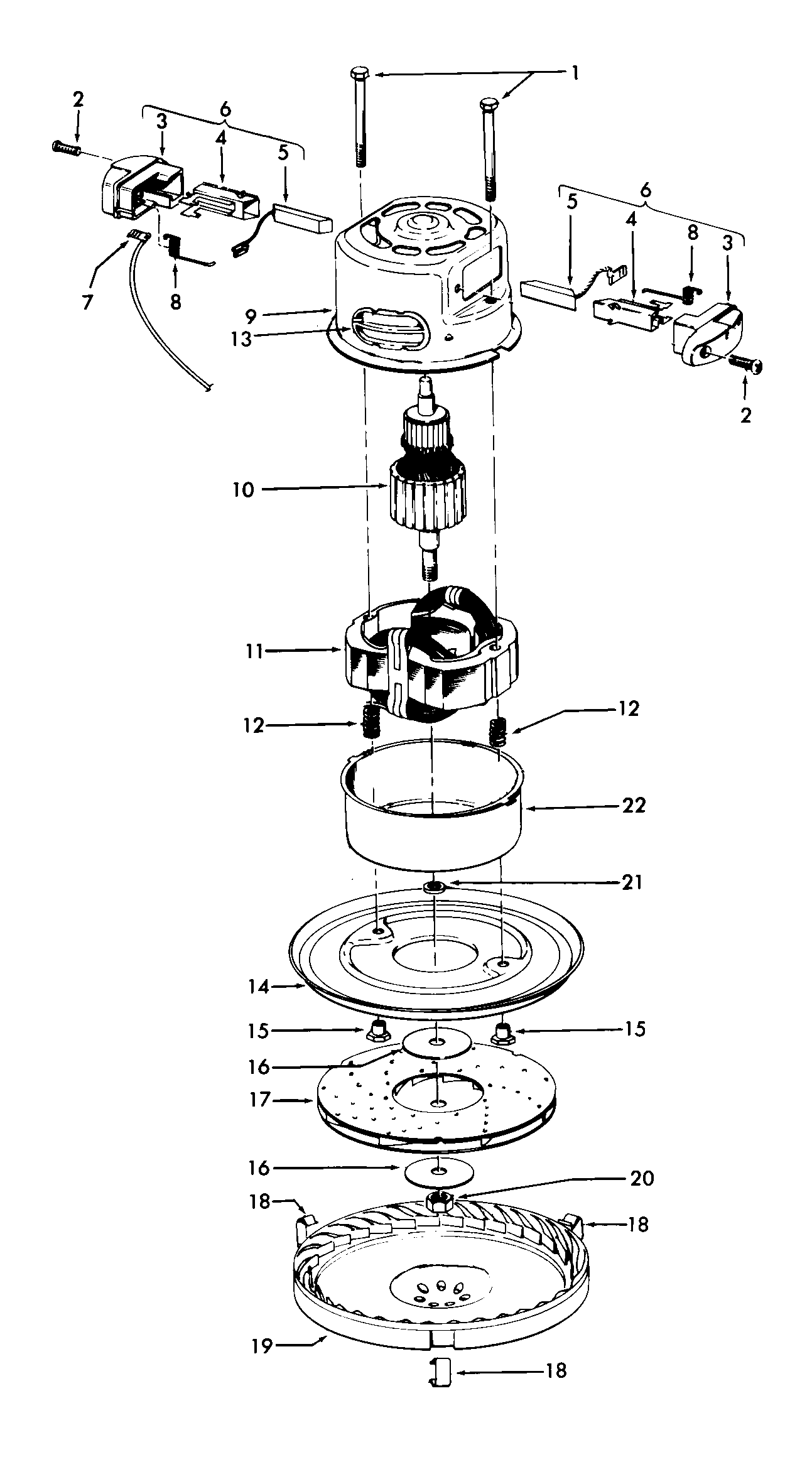 Hoover S3093--- motor assembly diagram