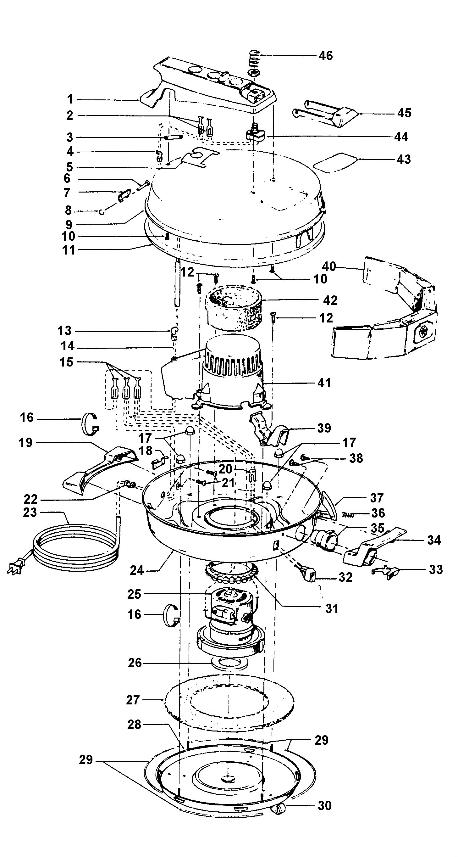 Hoover S3097001 mainhousing diagram