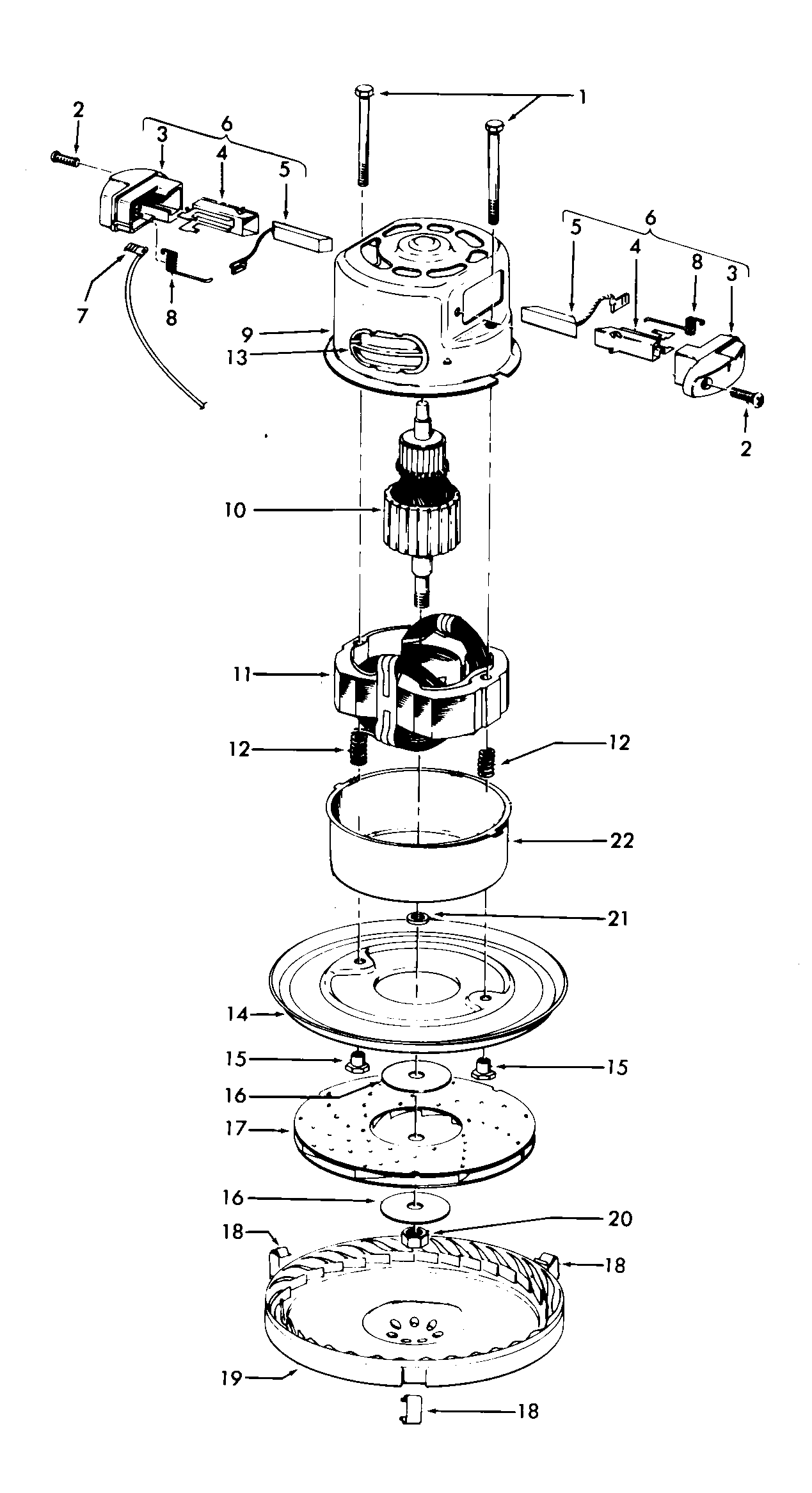 Hoover S3097001 motor assembly diagram
