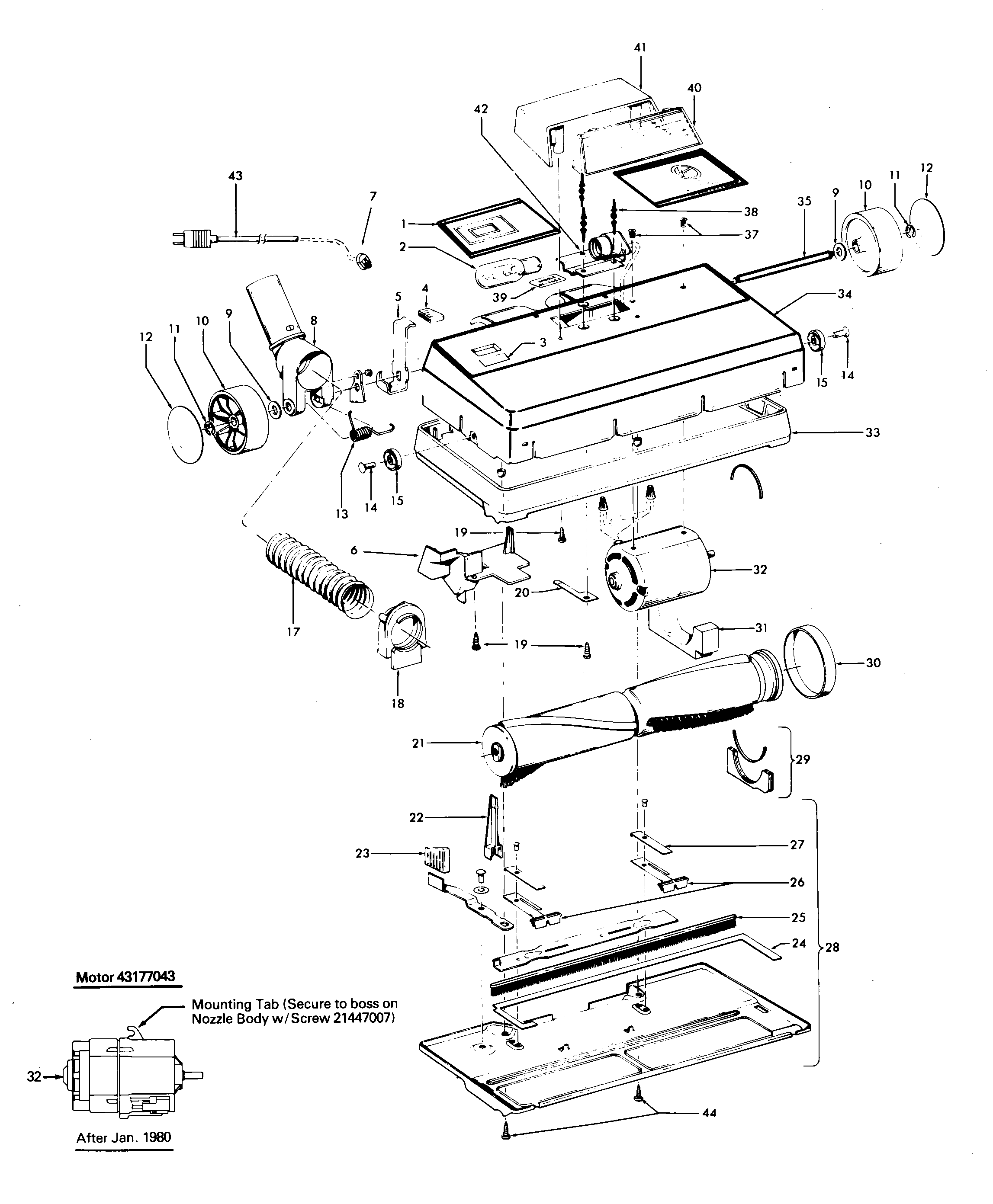 Hoover S3139035 powerednozzle diagram