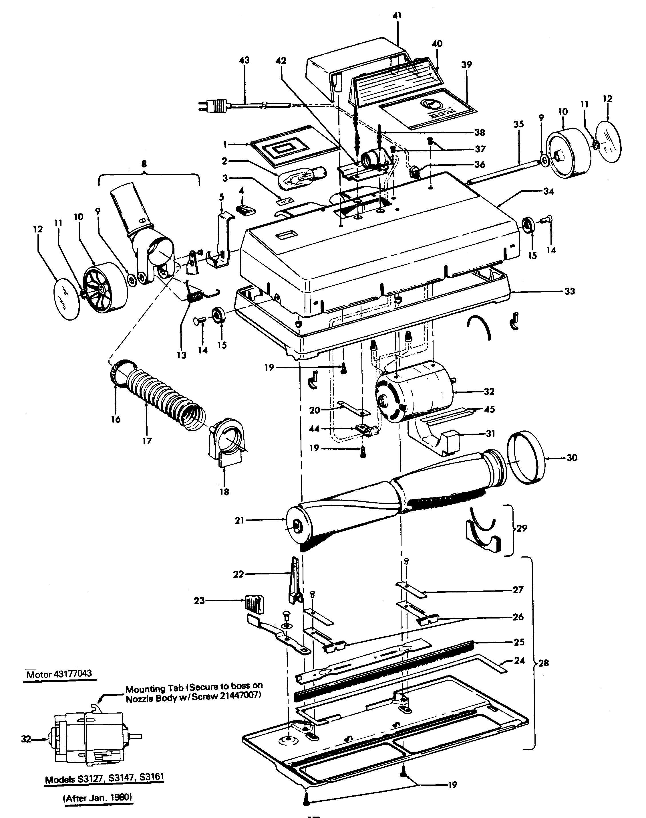 Hoover S3149--- powerednozzle diagram