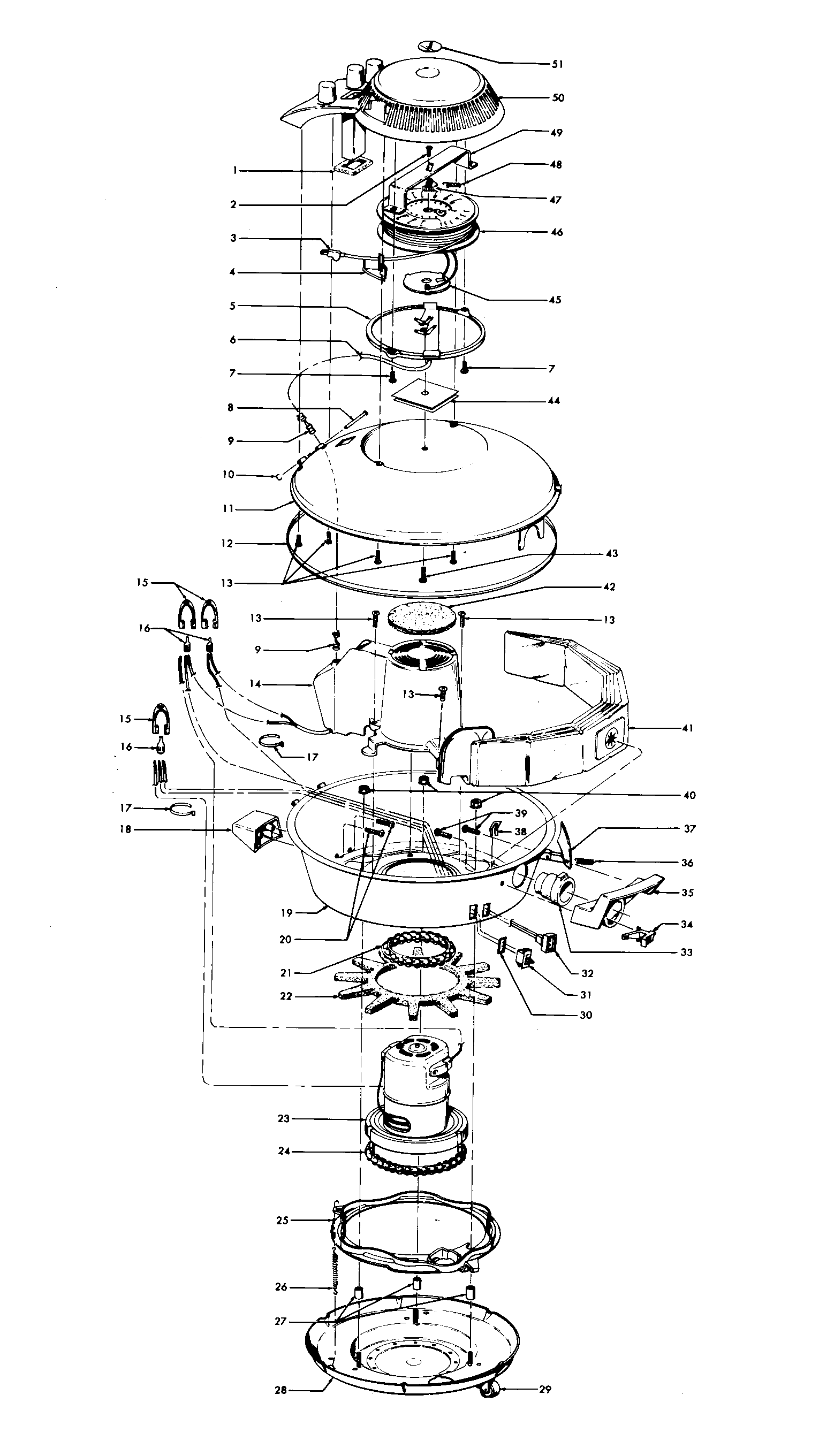 Hoover S3161--- cordreel, mainhousing diagram