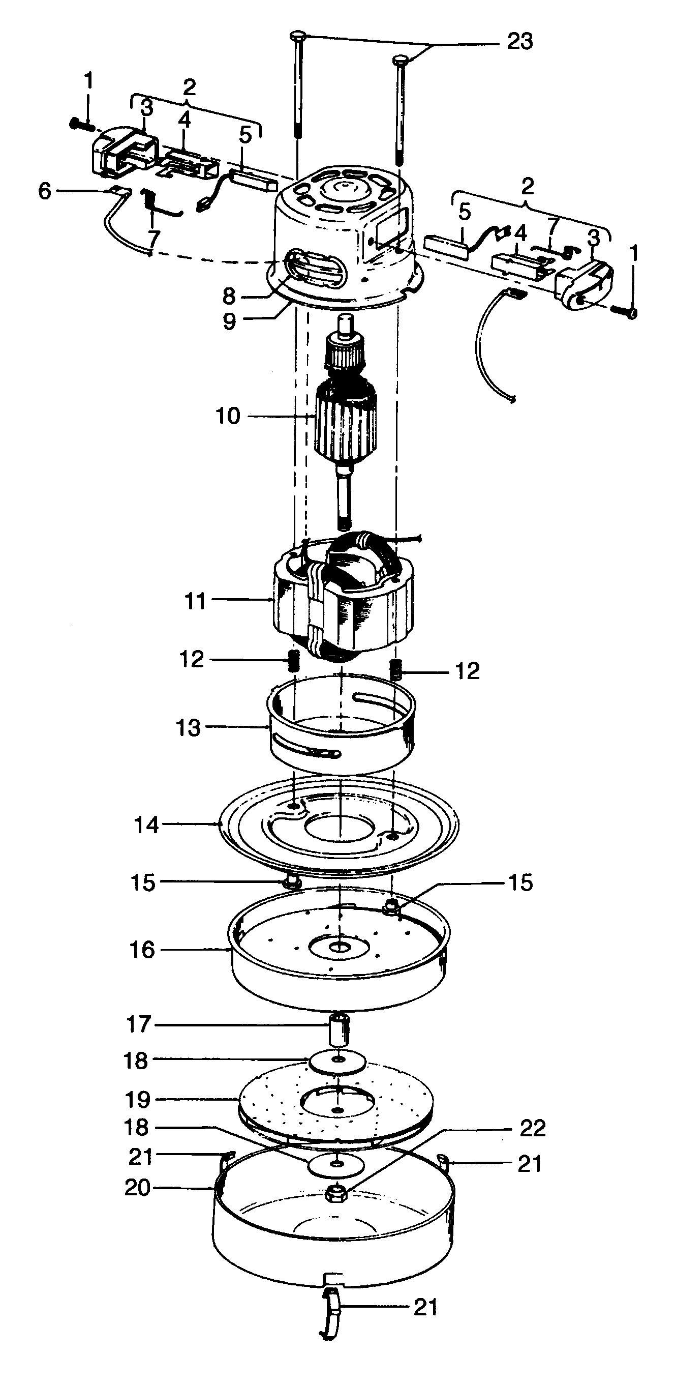 Hoover S3185--- motor assembly diagram