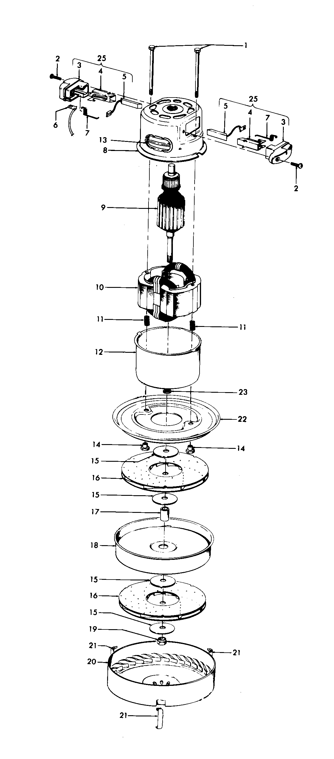 Hoover S3187030 motor assembly diagram