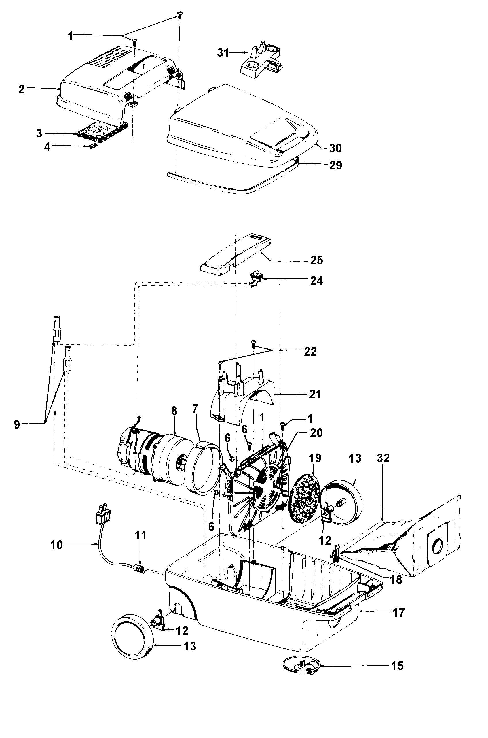 Hoover S3203021 mainhousing diagram